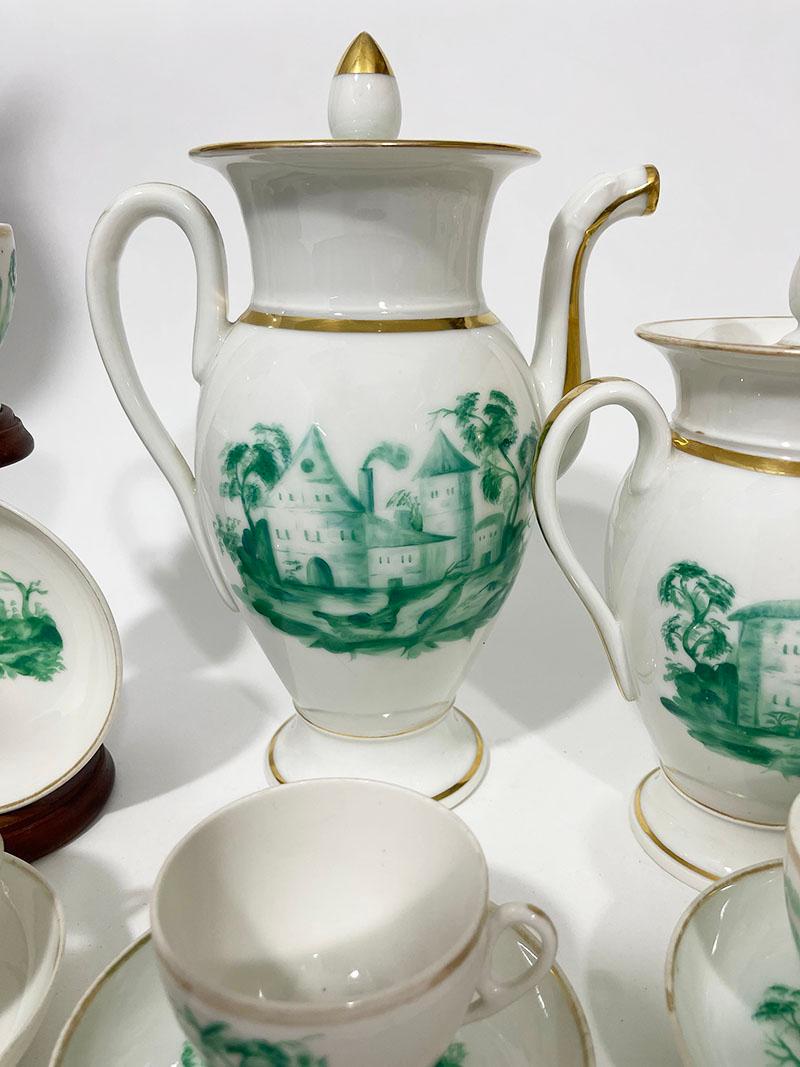 19th Century Empire Old Paris porcelain tea and coffee set In Good Condition For Sale In Delft, NL