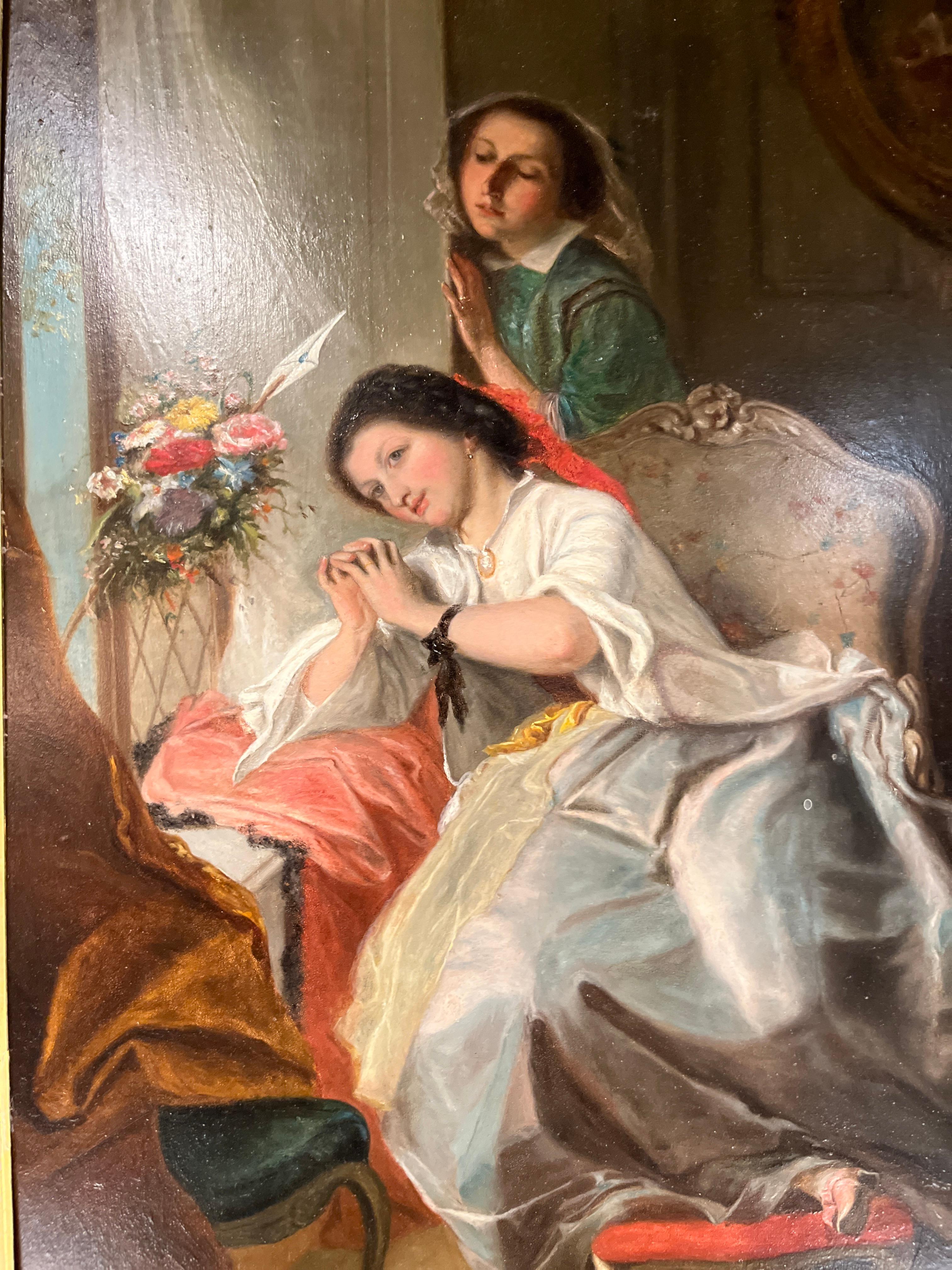 French 19th Century Empire Original Oil Painting For Sale