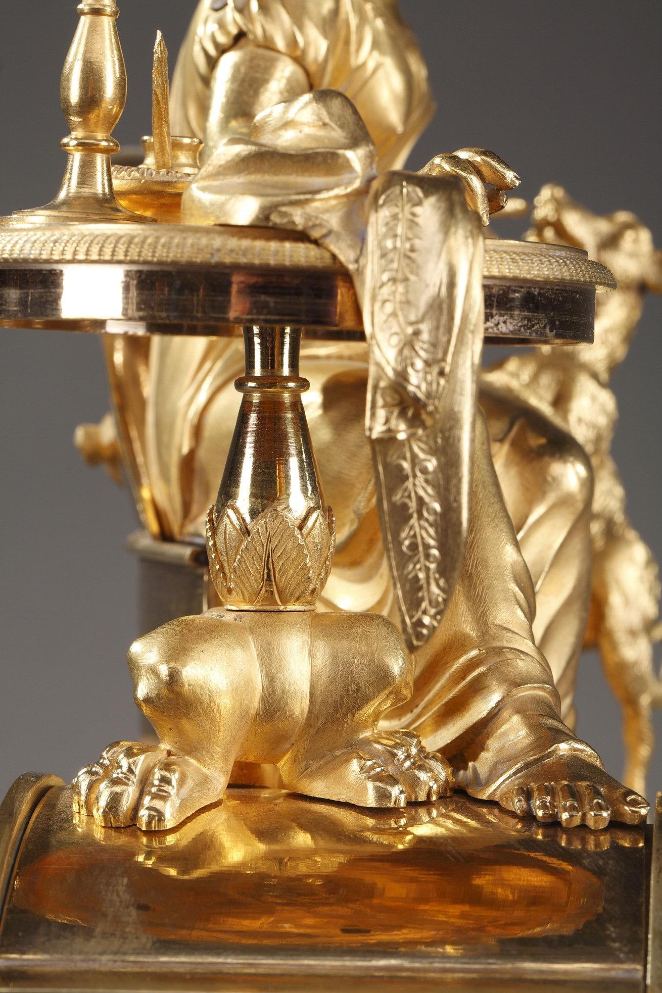 19th Century Empire Ormolu Mantel Clock, Fidelity 5