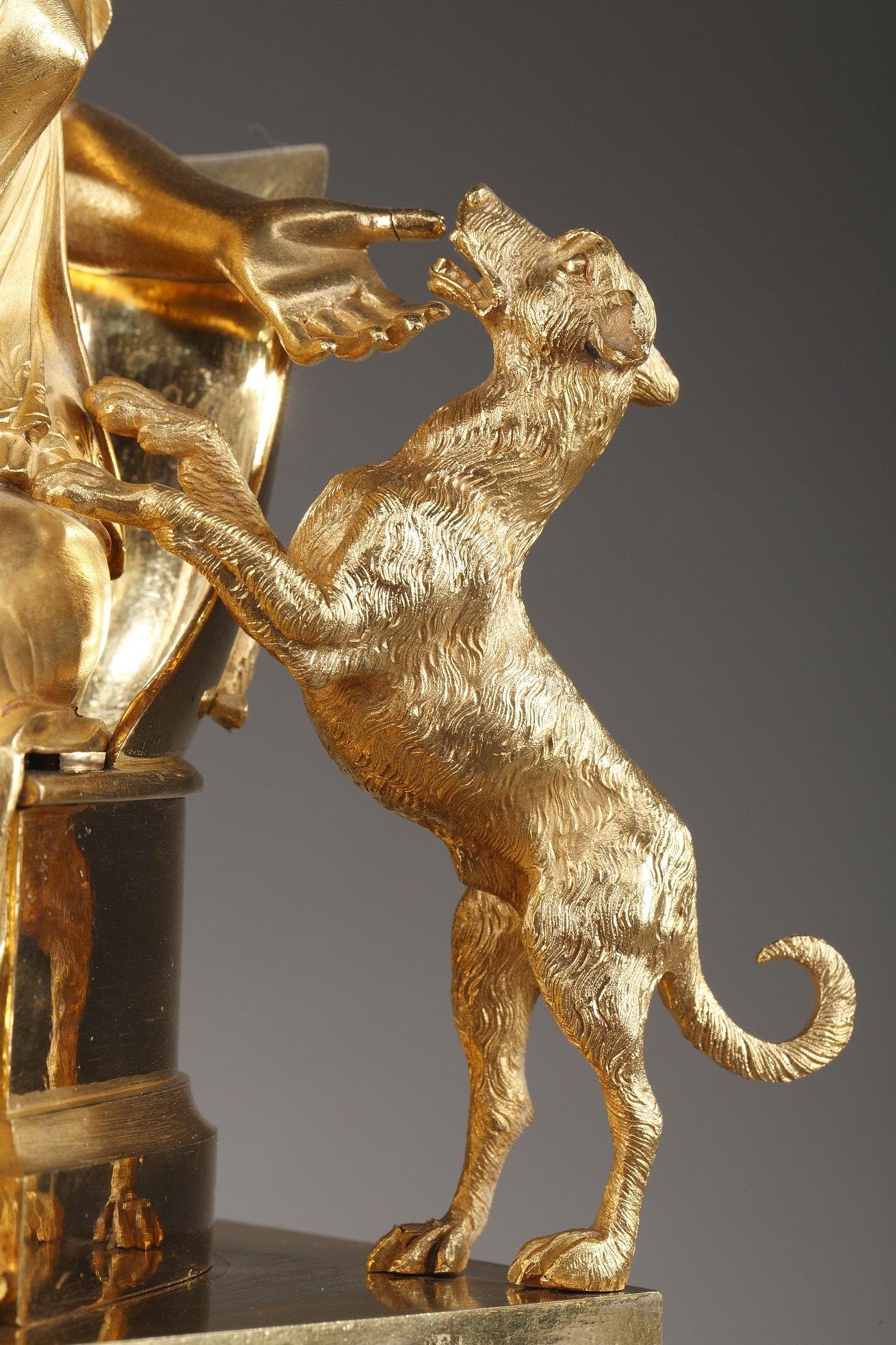 19th Century Empire Ormolu Mantel Clock, Fidelity 6