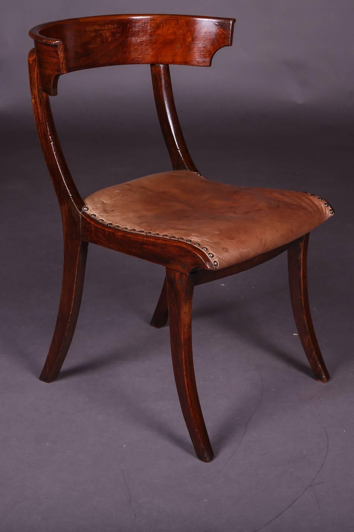 19th Century Empire Pair of Klismos Chair In Good Condition In Berlin, DE