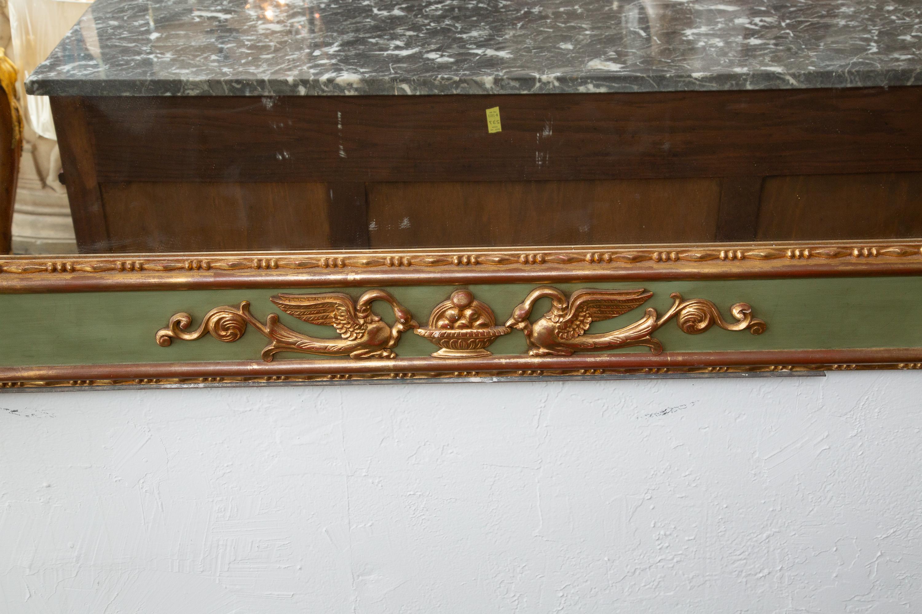 Large 19th Century Empire Parcel Gilt Wall Mirror In Good Condition In WEST PALM BEACH, FL
