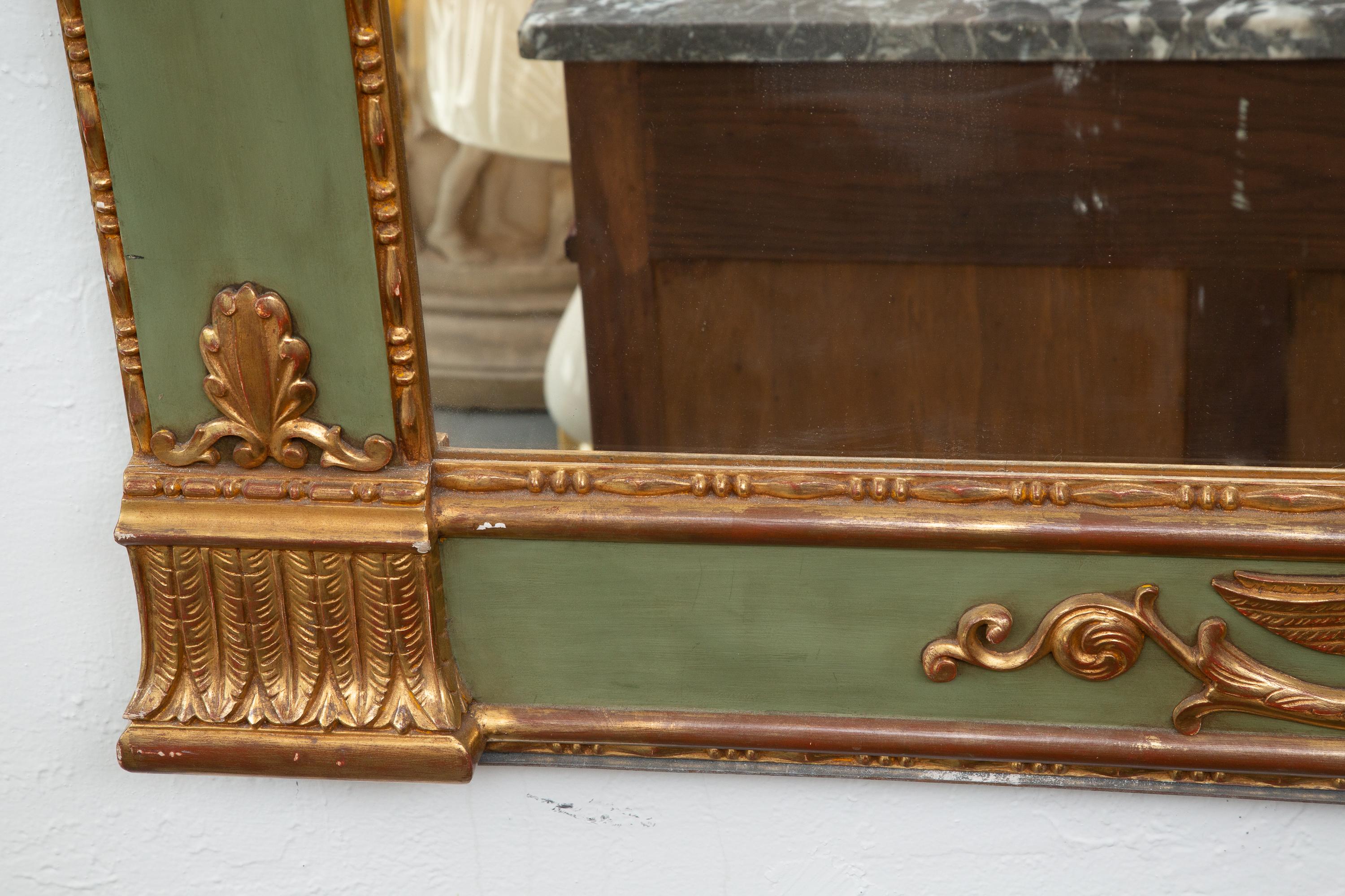 Wood Large 19th Century Empire Parcel Gilt Wall Mirror