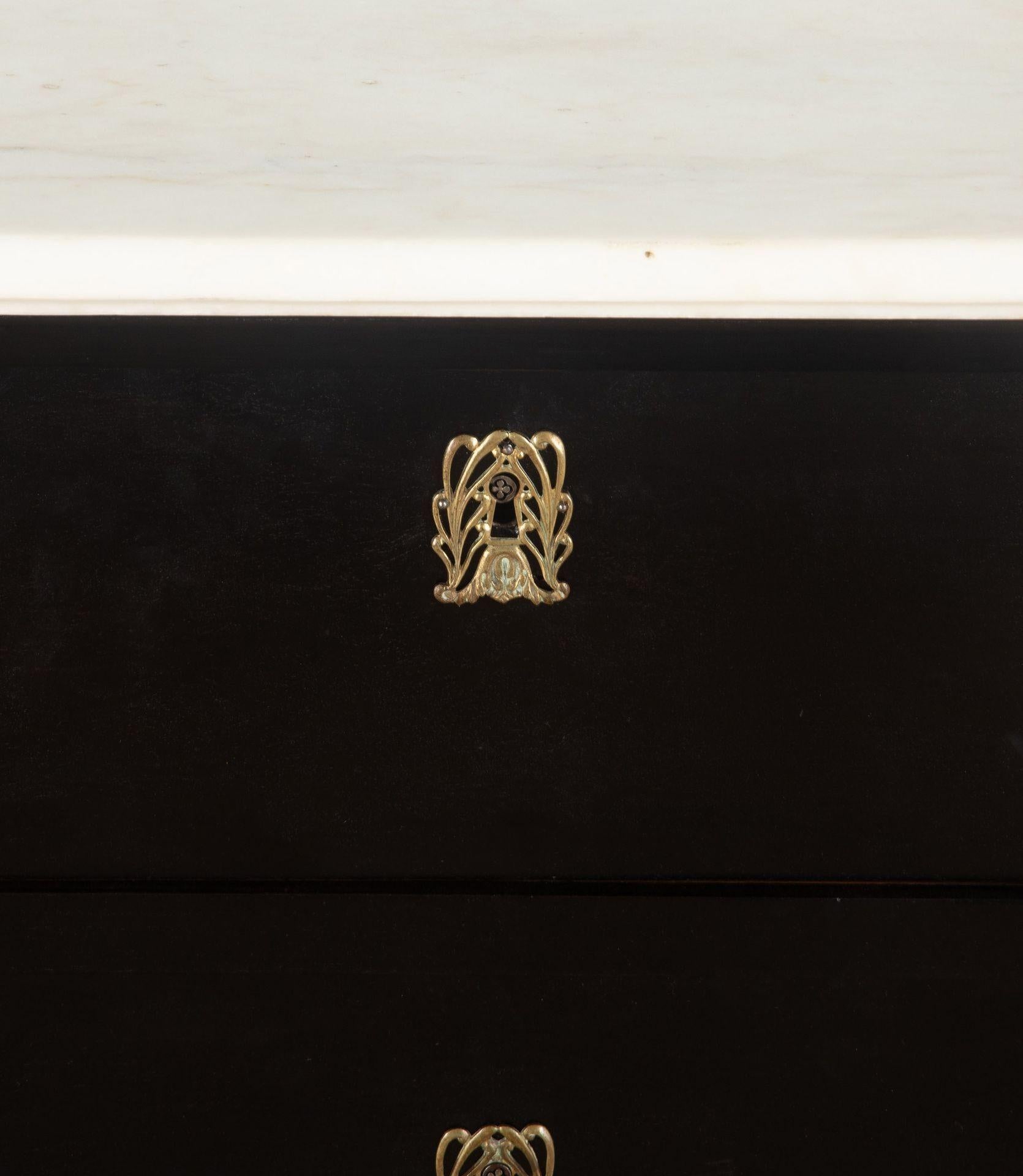 19th Century Empire Period Ebonised Commode 2