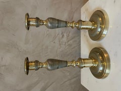 19th Century Empire Period Gilded Bronze Paire of Candlesticks