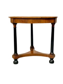 Empire Period Gueridon Table, Marble Top, Ebonized Walnut, Circa 1815