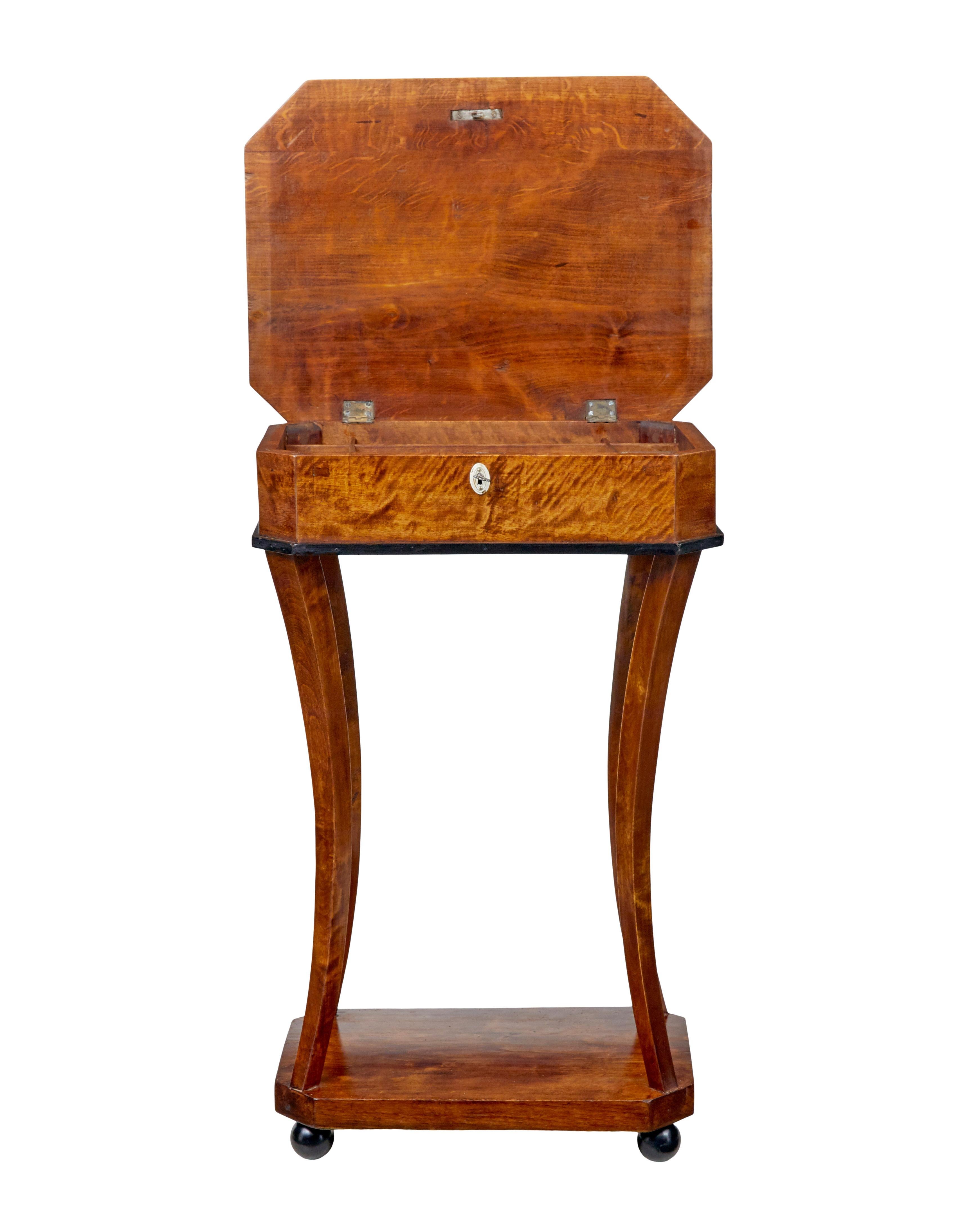 Empire Revival 19th Century empire revival birch sewing table