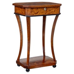 19th Century empire revival birch sewing table
