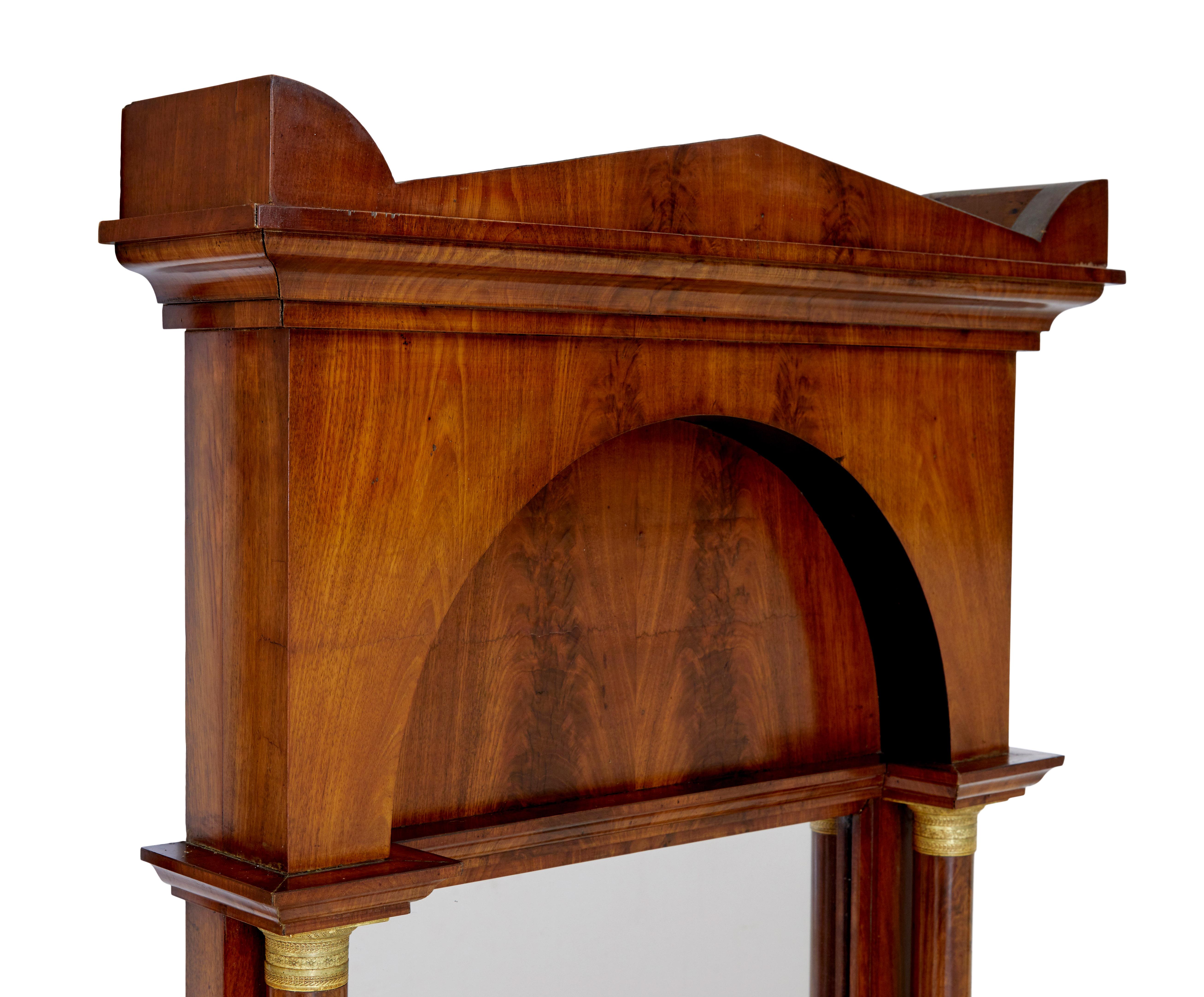 Swedish 19th Century empire revival mahogany pier mirror For Sale