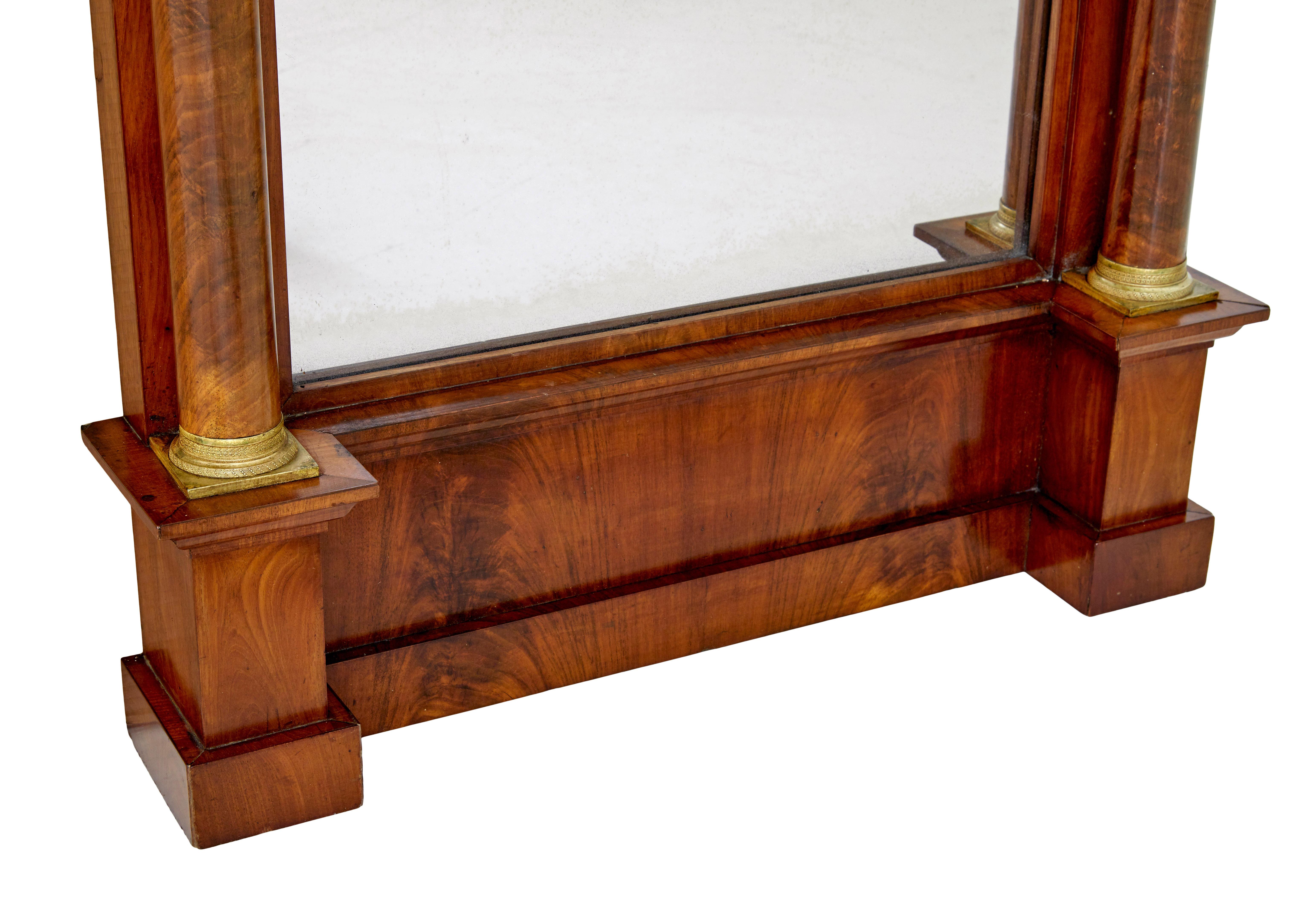 19th Century empire revival mahogany pier mirror In Good Condition In Debenham, Suffolk