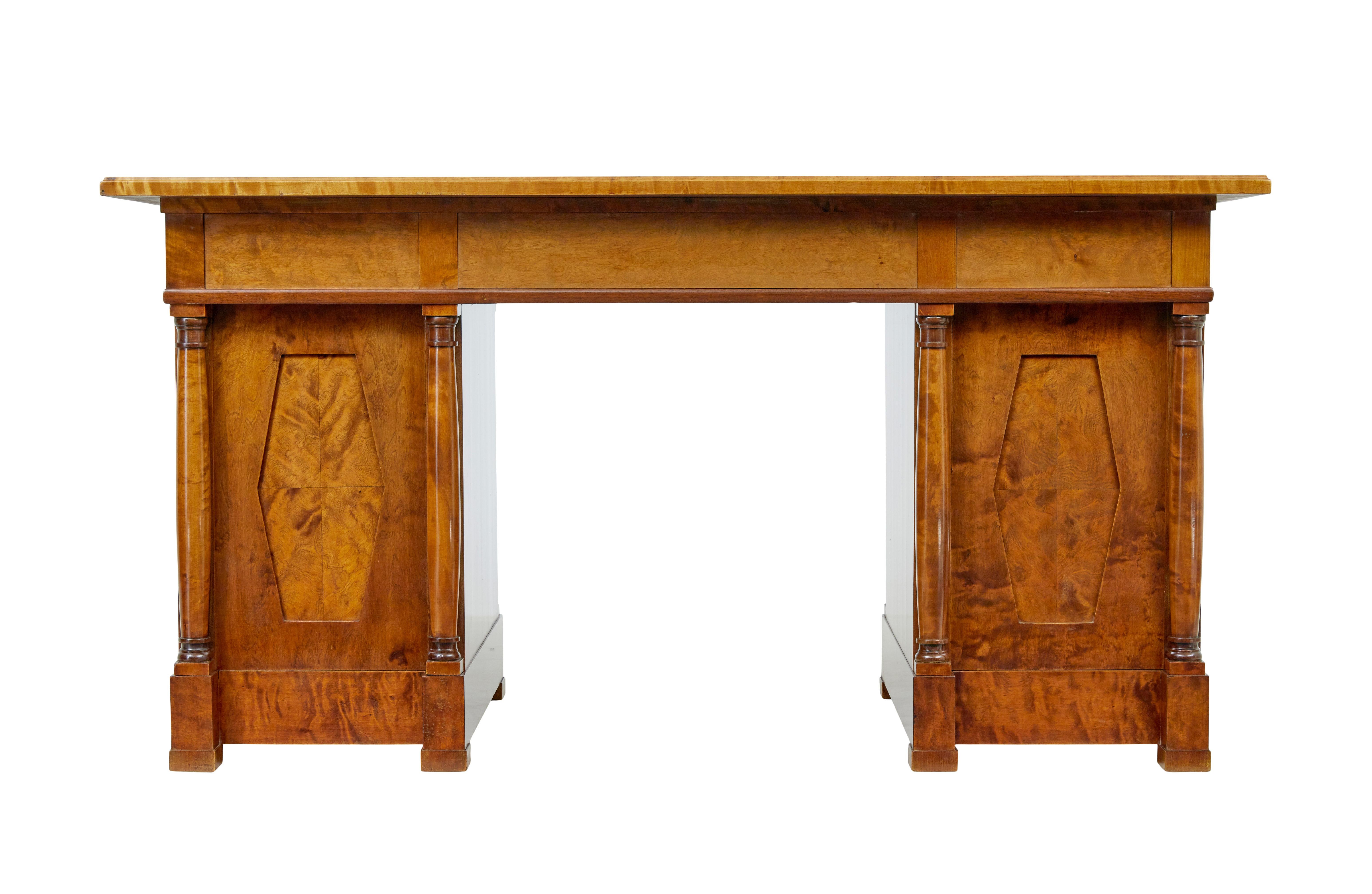 19th century empire revival Swedish birch desk For Sale 2