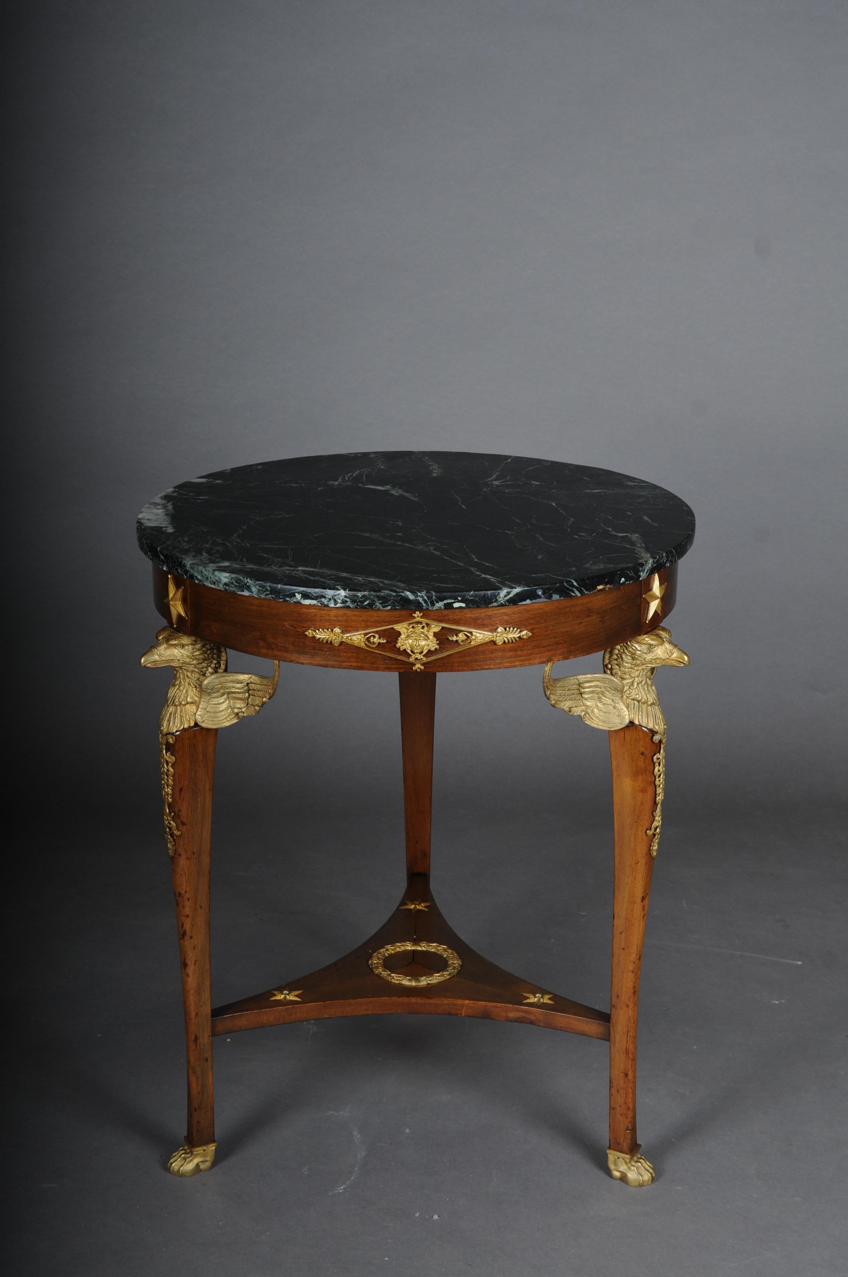 Empire Revival 19th Century Empire side table, gilt bronze, eagle, mahogany, Paris For Sale