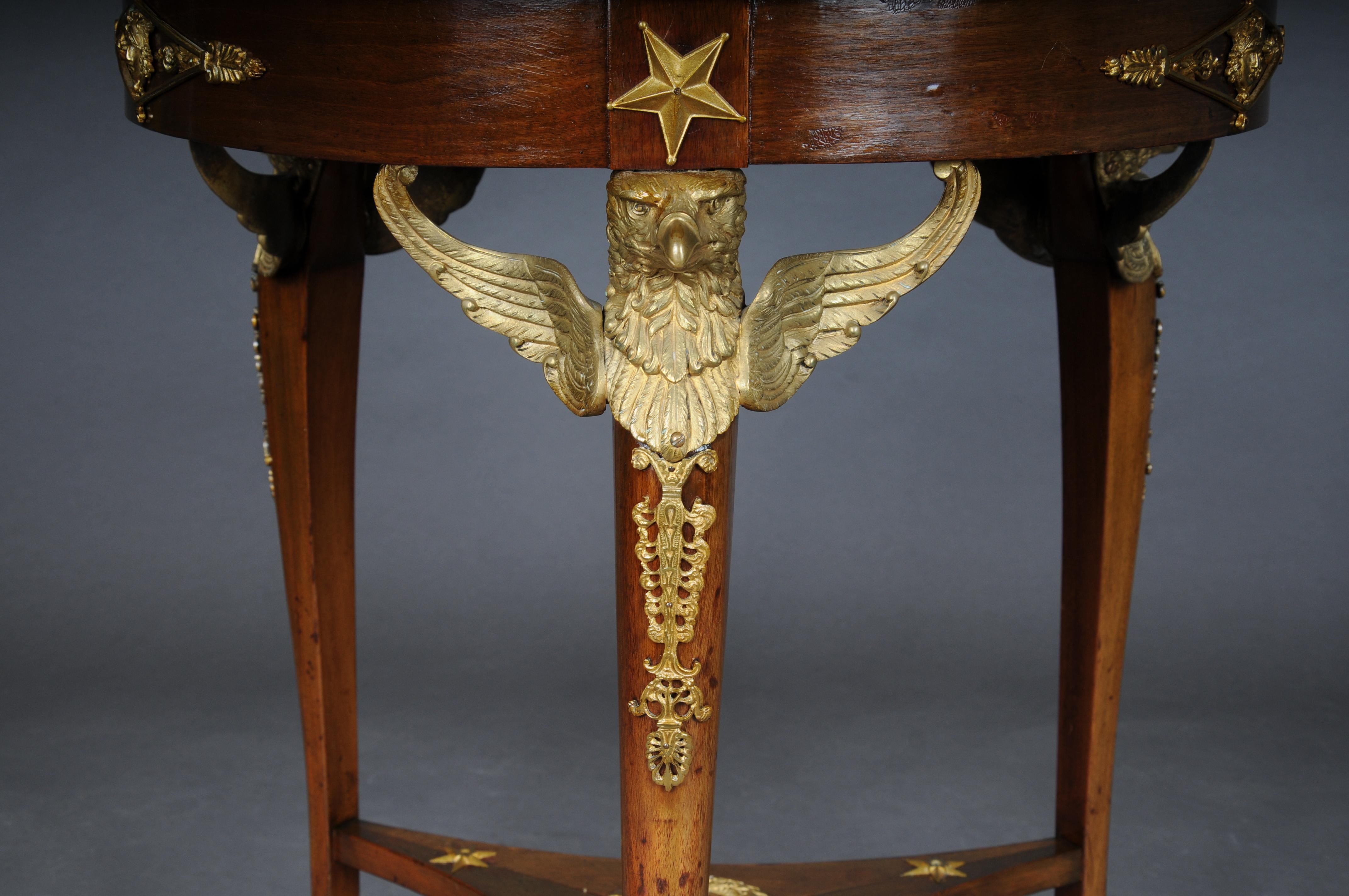 19th Century Empire side table, gilt bronze, eagle, mahogany, Paris For Sale 2