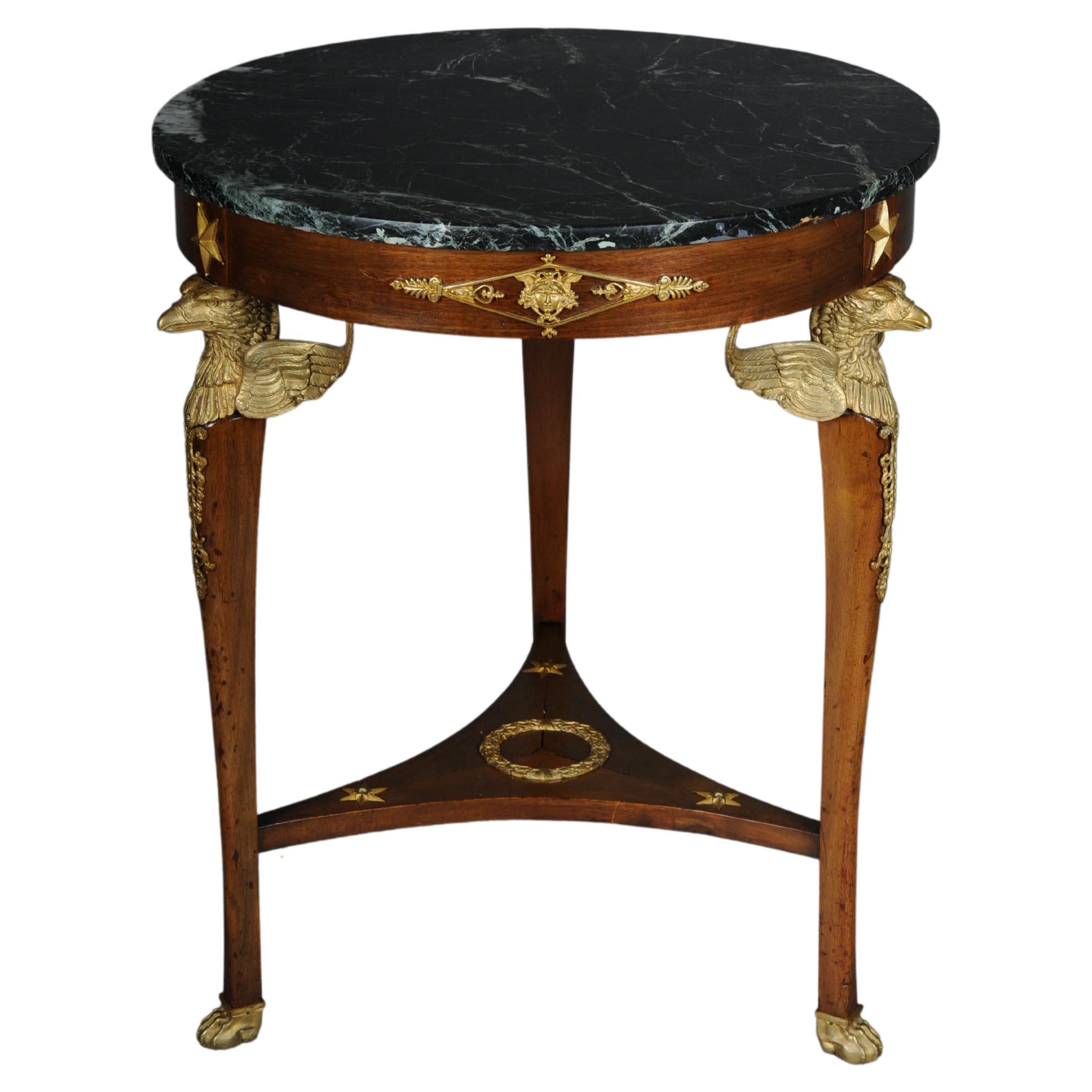 19th Century Empire side table, gilt bronze, eagle, mahogany, Paris