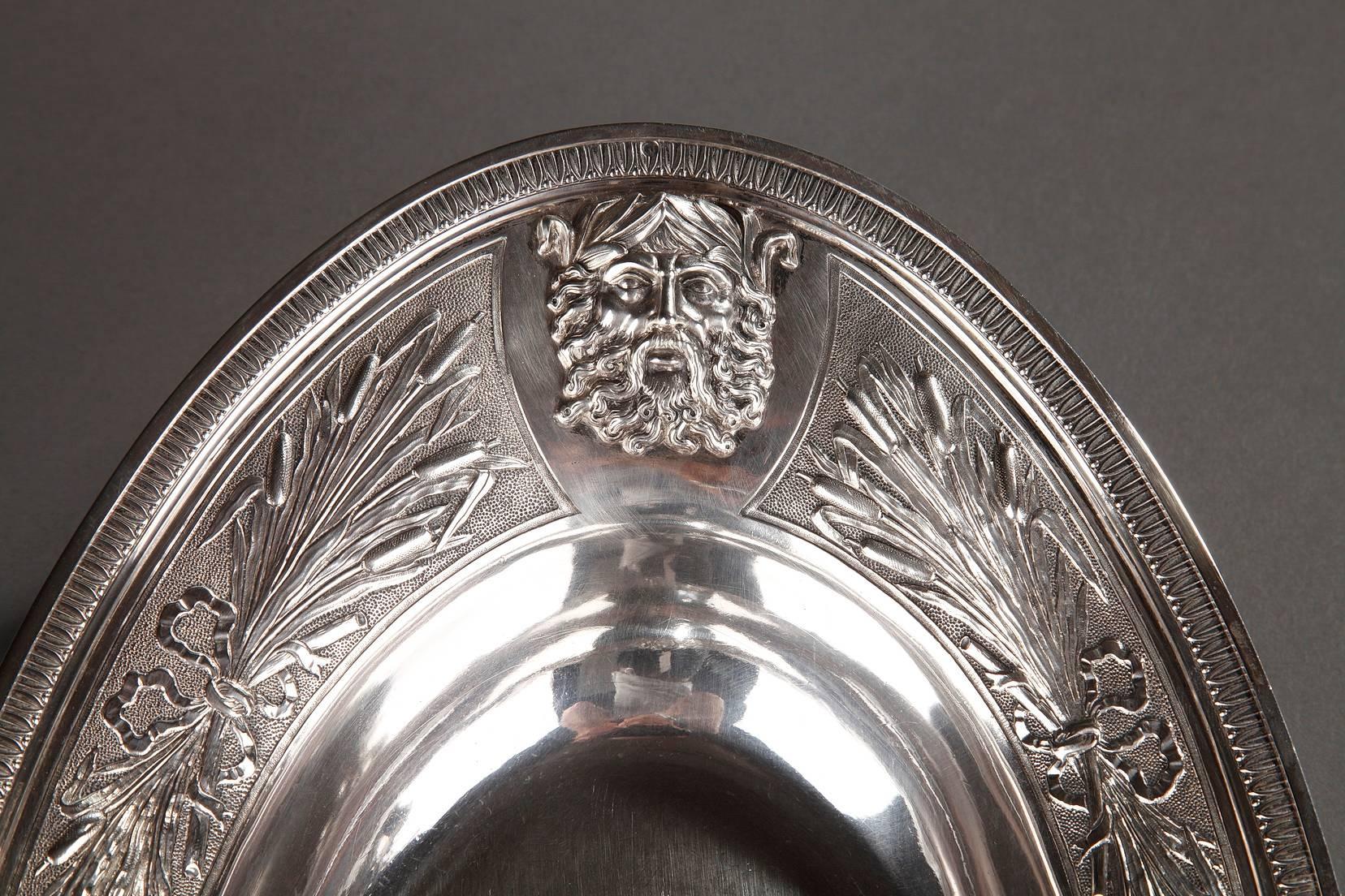 19th Century Empire Silver Ewer with its Bowl by Edme Gelez 1