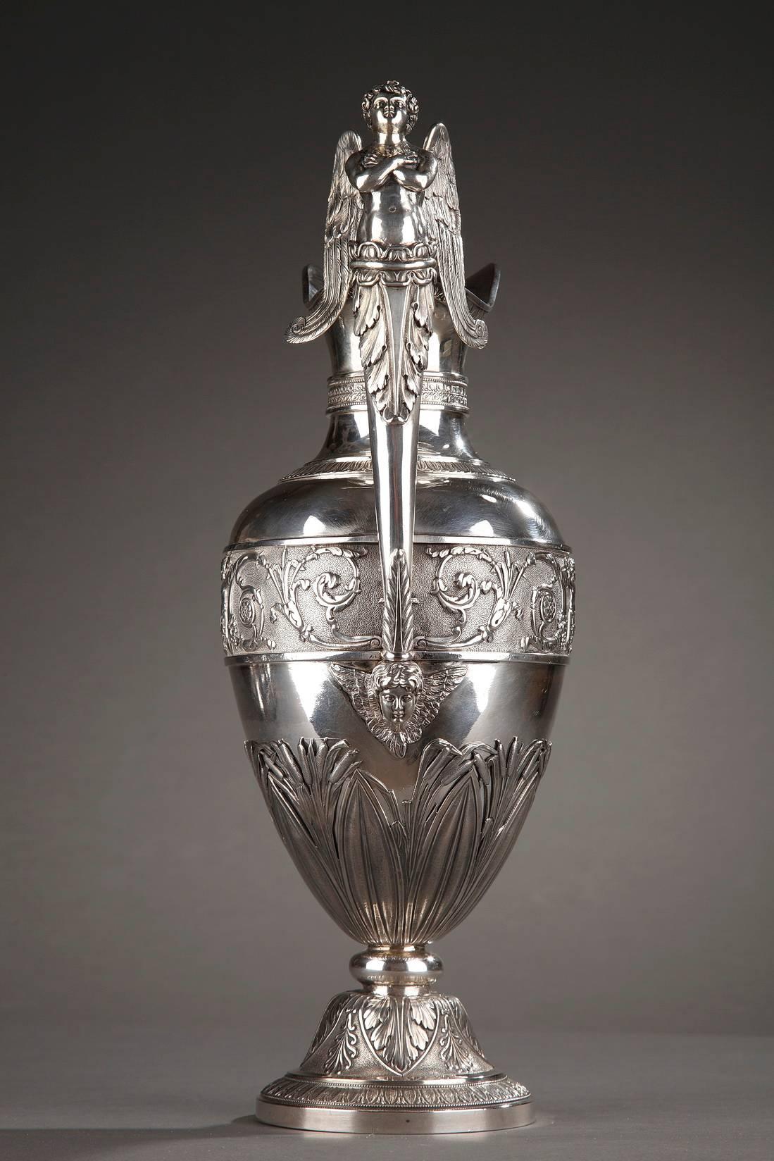 19th Century Empire Silver Ewer with its Bowl by Edme Gelez 3