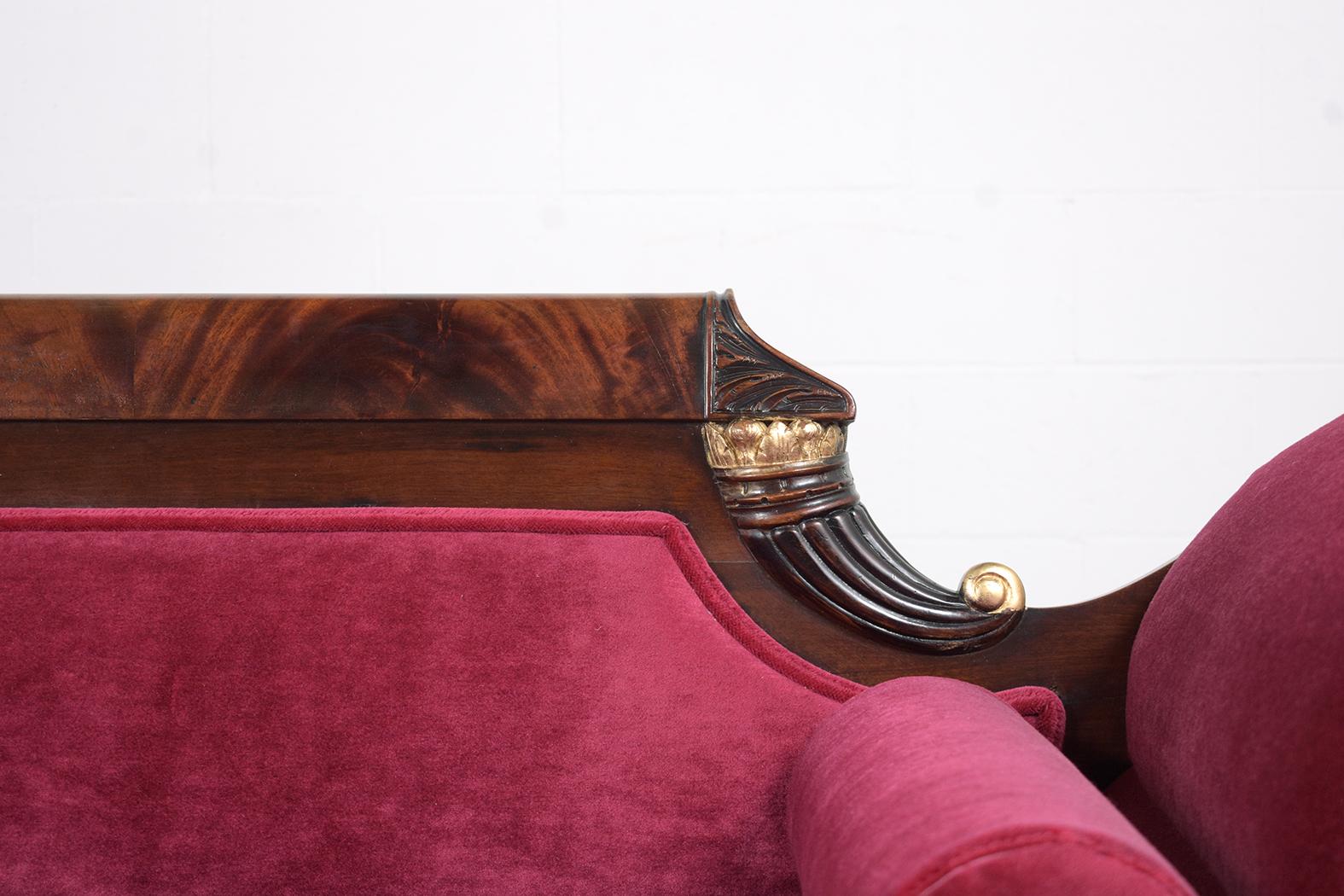 Hand-Crafted 19th Century Empire Sofa