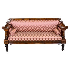 19th Century Empire Sofa in New Pink Upholstery