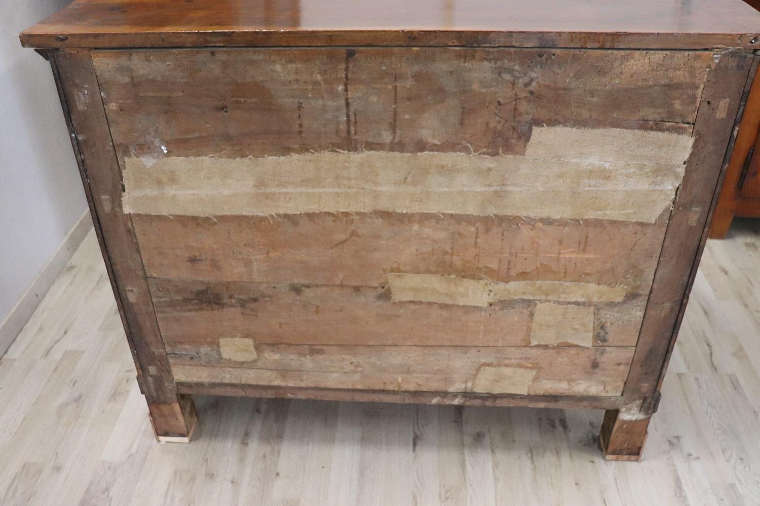19th Century Empire Solid Walnut Commode or Chest of Drawers 5