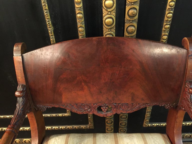 19th Century antique Empire Style a Russian Armchair Mahogany  veneer For Sale 4