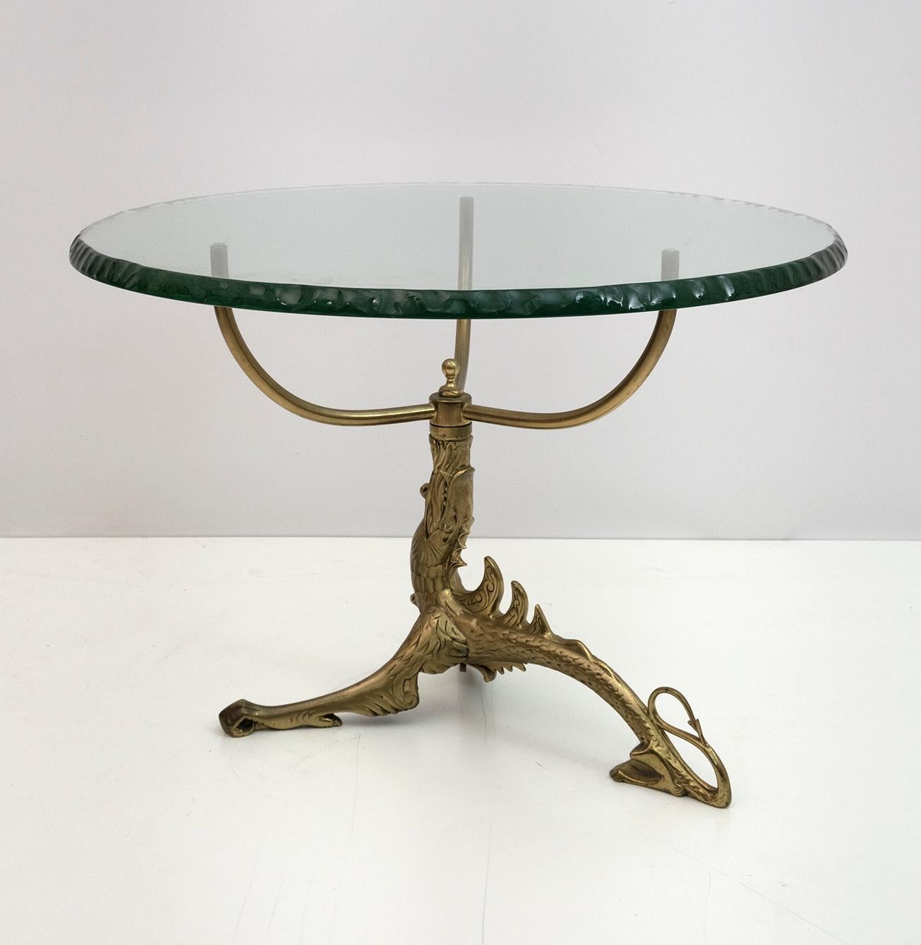 19th Century Empire Style, Bronze Dragon with Thick Glass Top Coffee Table 3