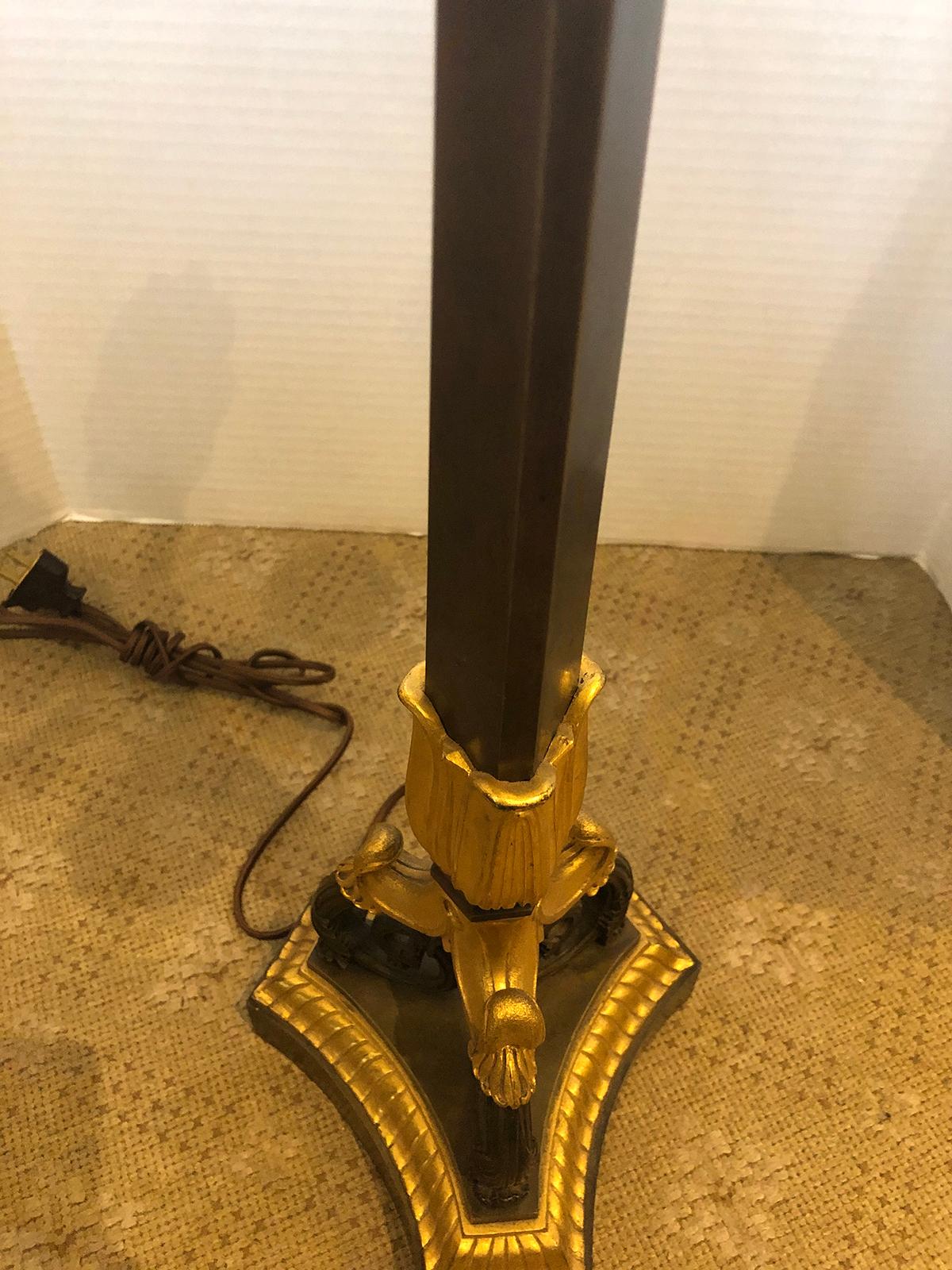 19th Century Empire Style Bronze Five-Arm Candelabra as Lamp For Sale 2