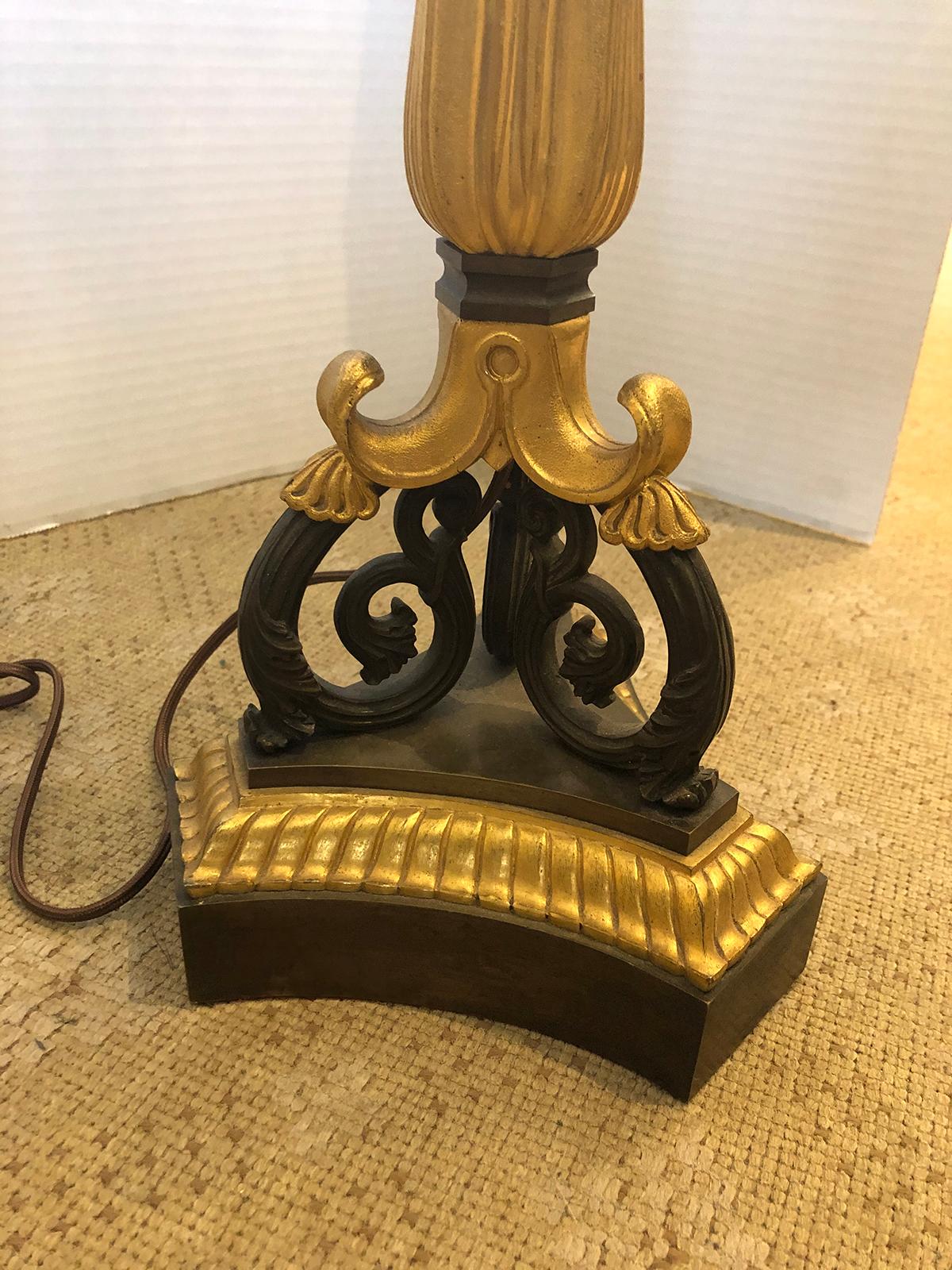 19th Century Empire Style Bronze Five-Arm Candelabra as Lamp For Sale 3