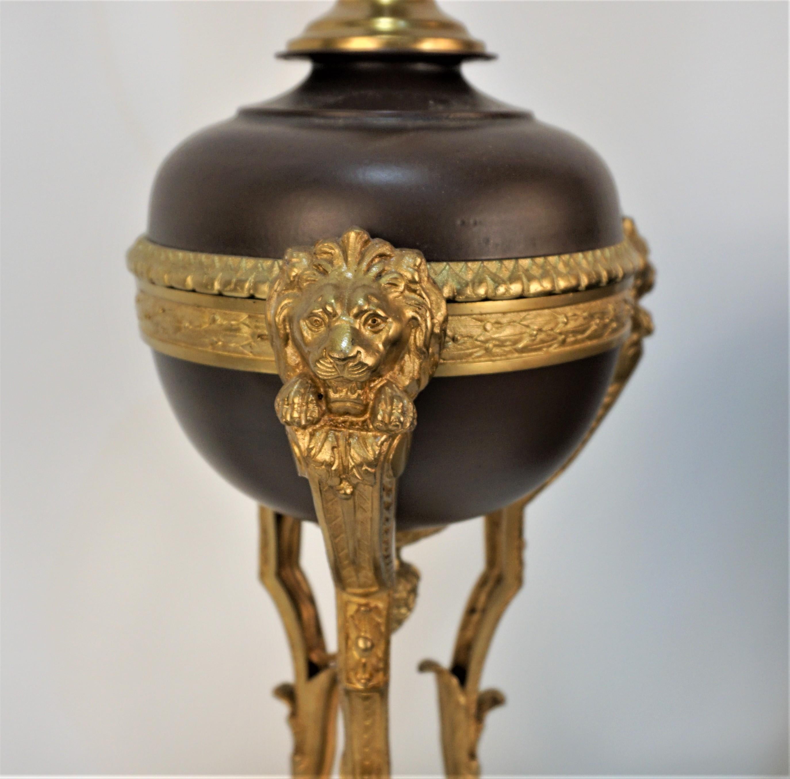 19th Century Empire Style Bronze Table Lamp For Sale 2