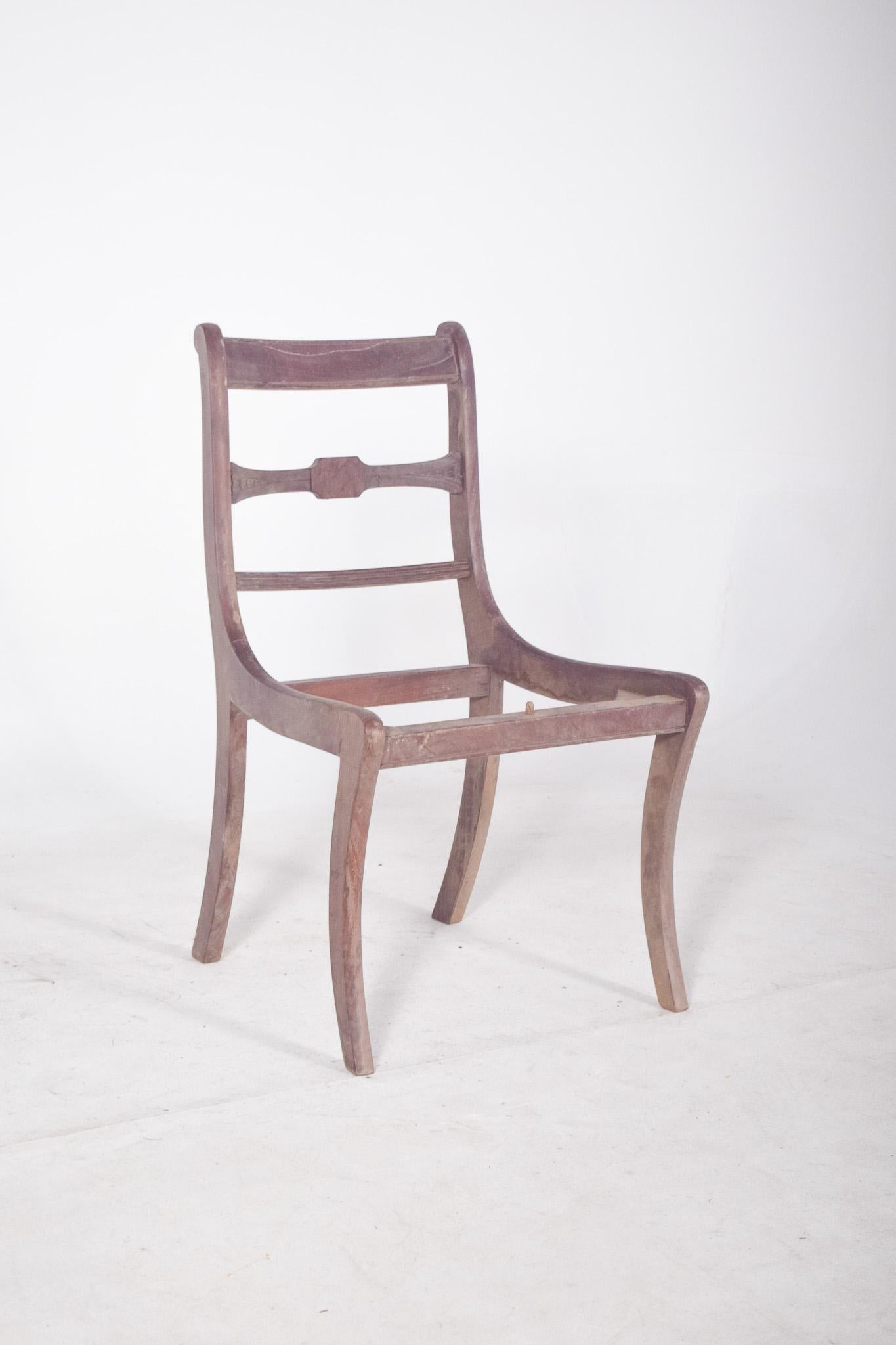 Romantic 19th Century Empire Style Chair with Inlays For Sale