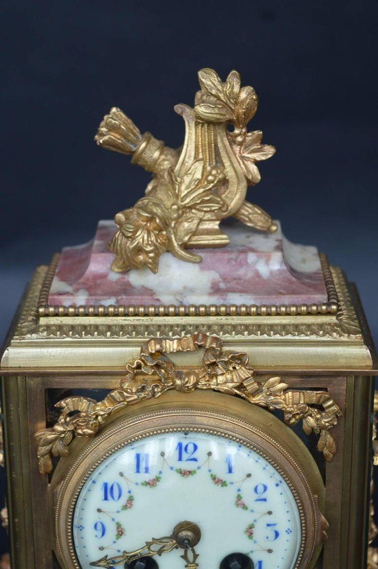19th Century Empire Style Clock In Excellent Condition For Sale In Los Angeles, CA