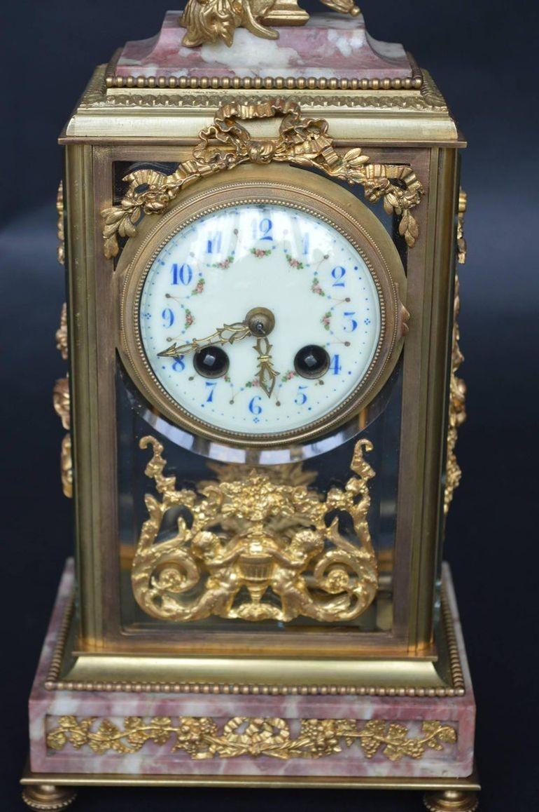 Bronze 19th Century Empire Style Clock For Sale