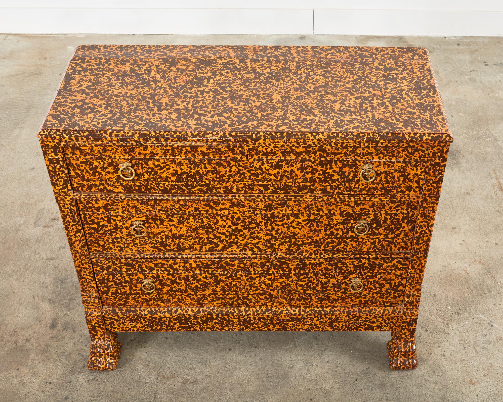 Lacquered 19th Century Empire Style Commode Spreckled by Ira Yeager