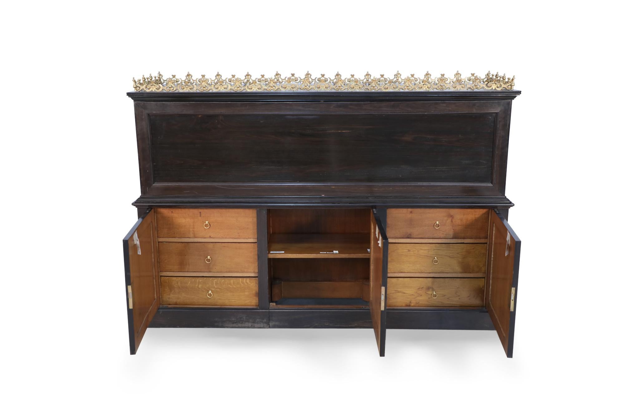 19th Century Empire Style English Roll Top Desk with Bronze Mounts For Sale 5