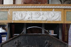 19th Century Empire Style Fireplace in Jaune de Sienne and Green Marble