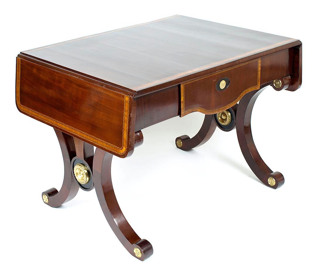 19th Century Empire Style Flap Type Mahogany Writing Table In Good Condition In Liverpool, GB