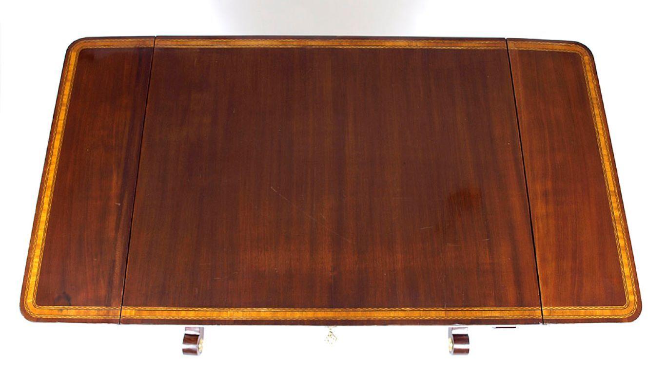 19th Century Empire Style Flap Type Mahogany Writing Table 1