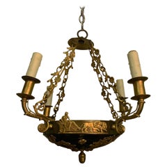 19th Century Empire Style Four-Arm Chandelier