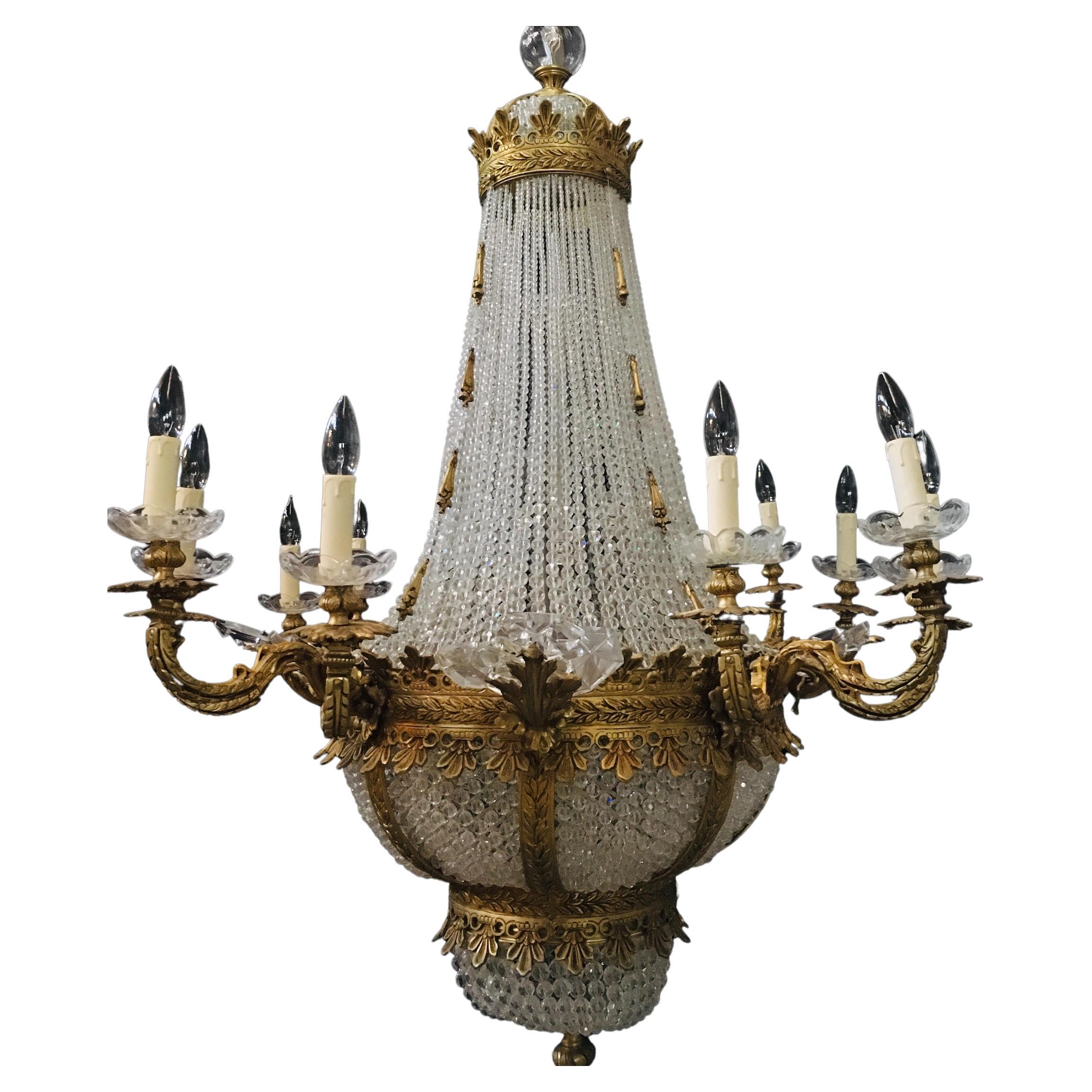 19th Century Empire Style French Chandelier For Sale