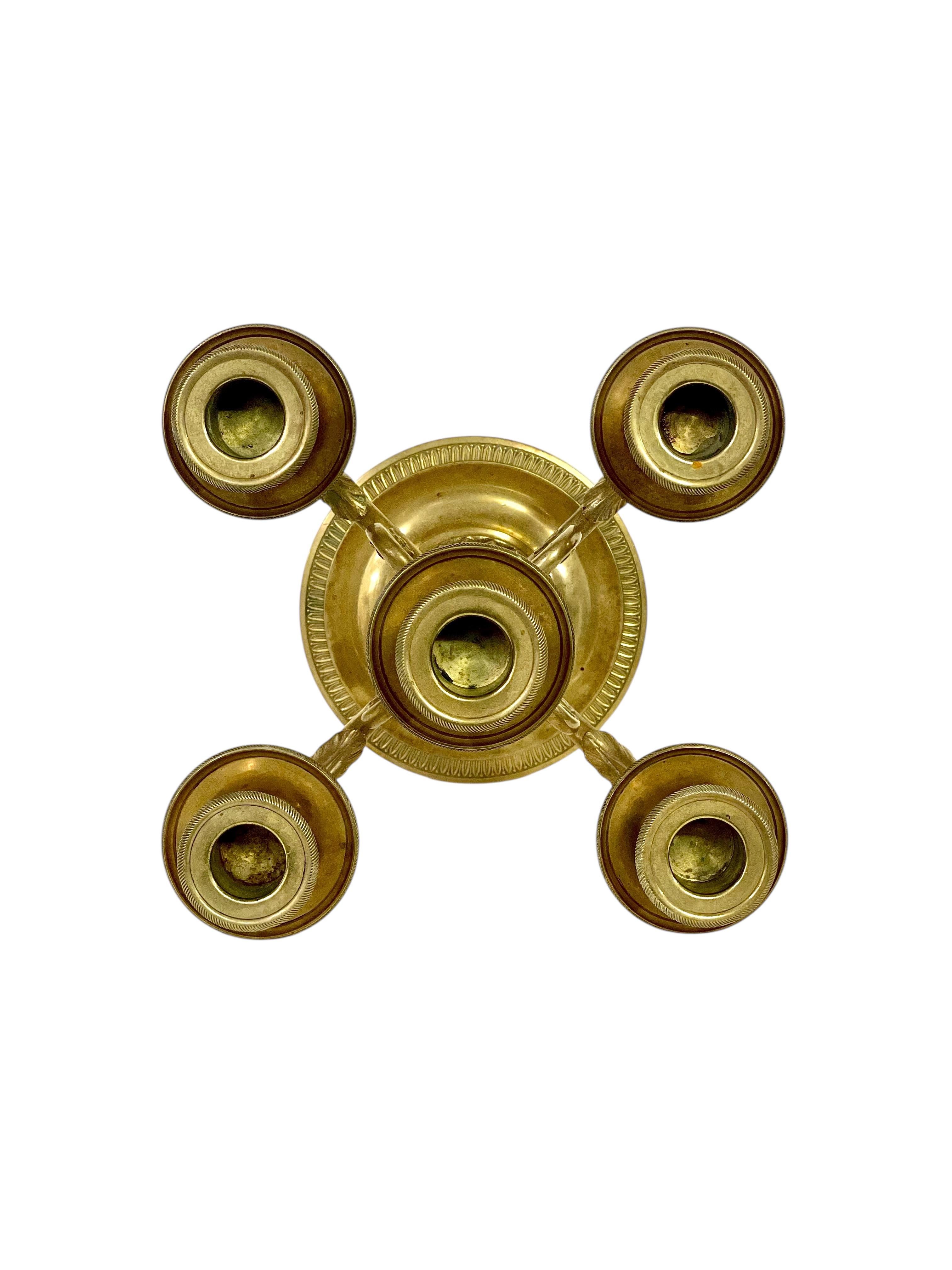 Candelabro in bronzo dorato stile Impero del XIX secolo in vendita 3