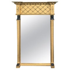 19th Century Empire Style Giltwood Mirror with Carved Faces