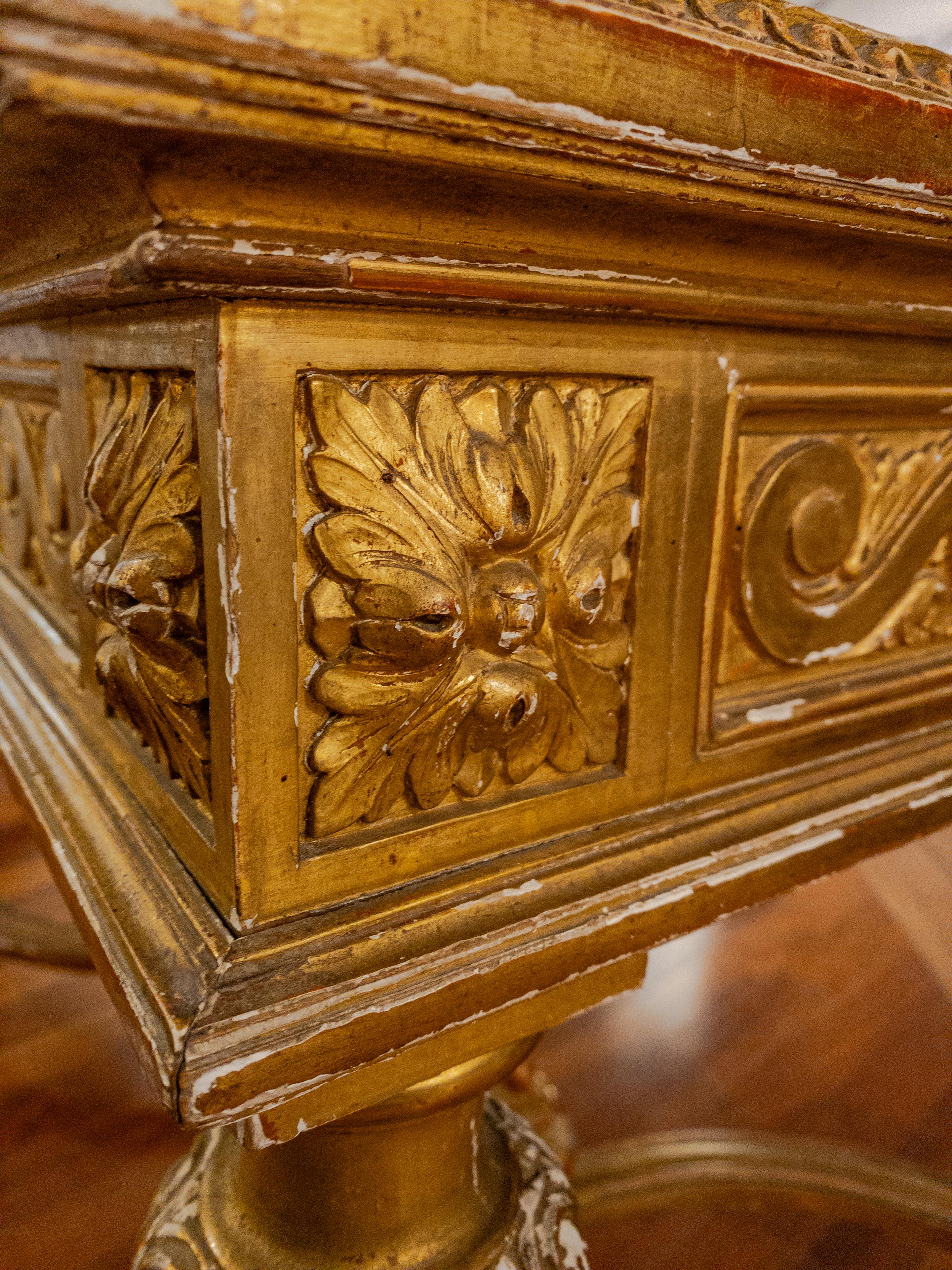 19th Century Empire Style Gold Leaf Library Table / Desk For Sale 7