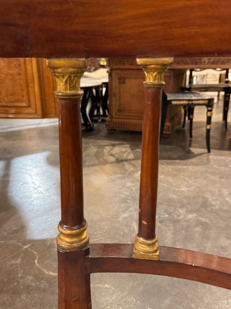 19th Century Empire Style Mahogany and Gilt Side Chair Bon état - En vente à Dallas, TX
