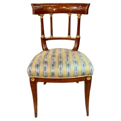 19th Century Empire Style Mahogany and Gilt Side Chair