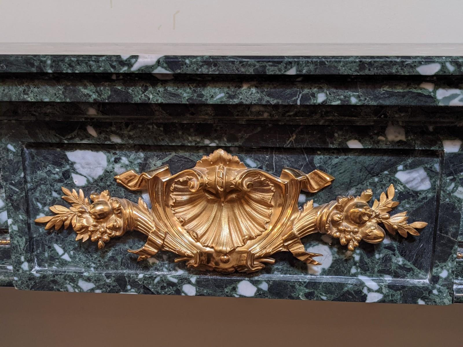 19th Century Empire Style Marble Mantel from France In Good Condition For Sale In Dallas, TX
