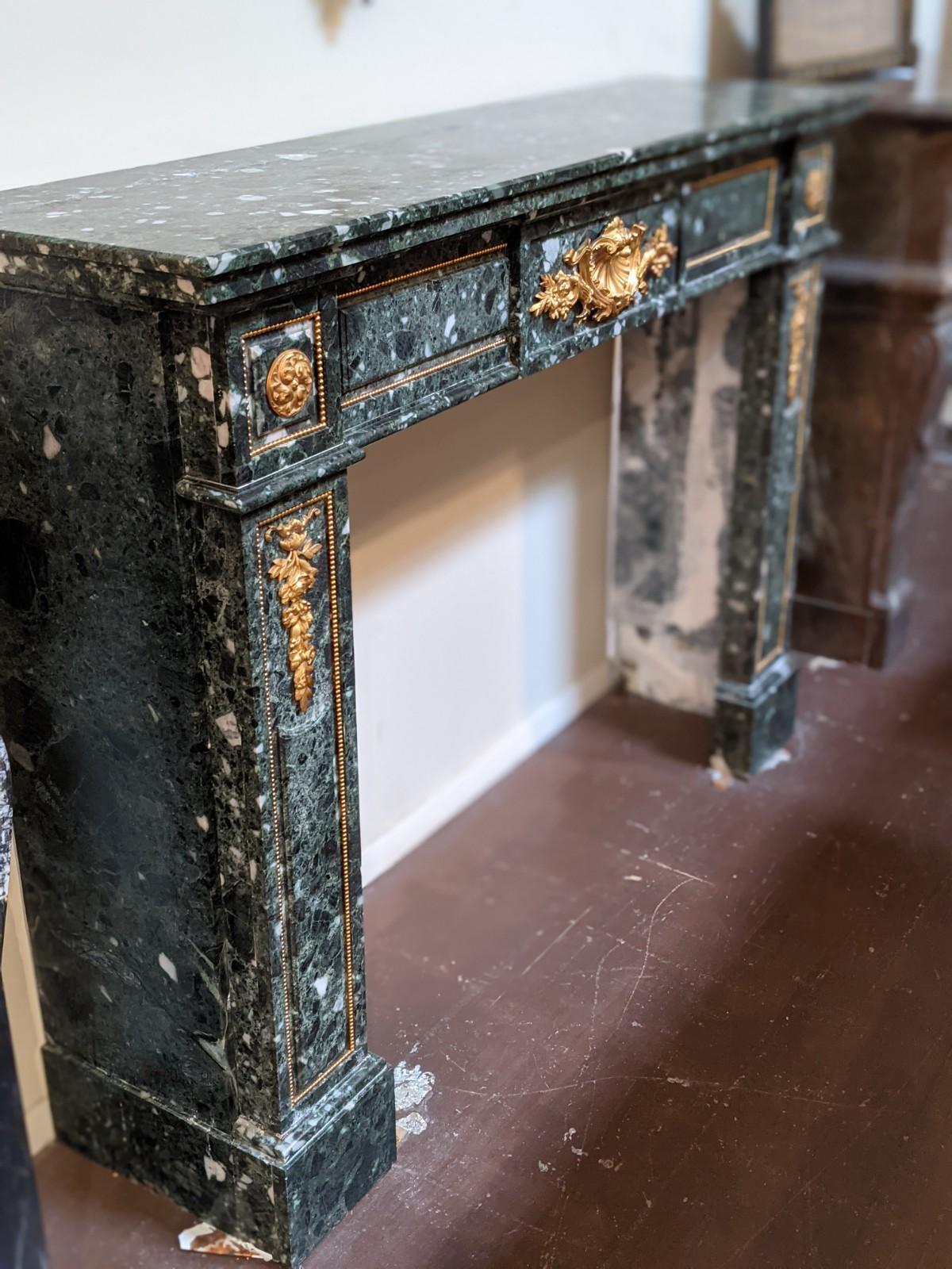 19th Century Empire Style Marble Mantel from France For Sale 2