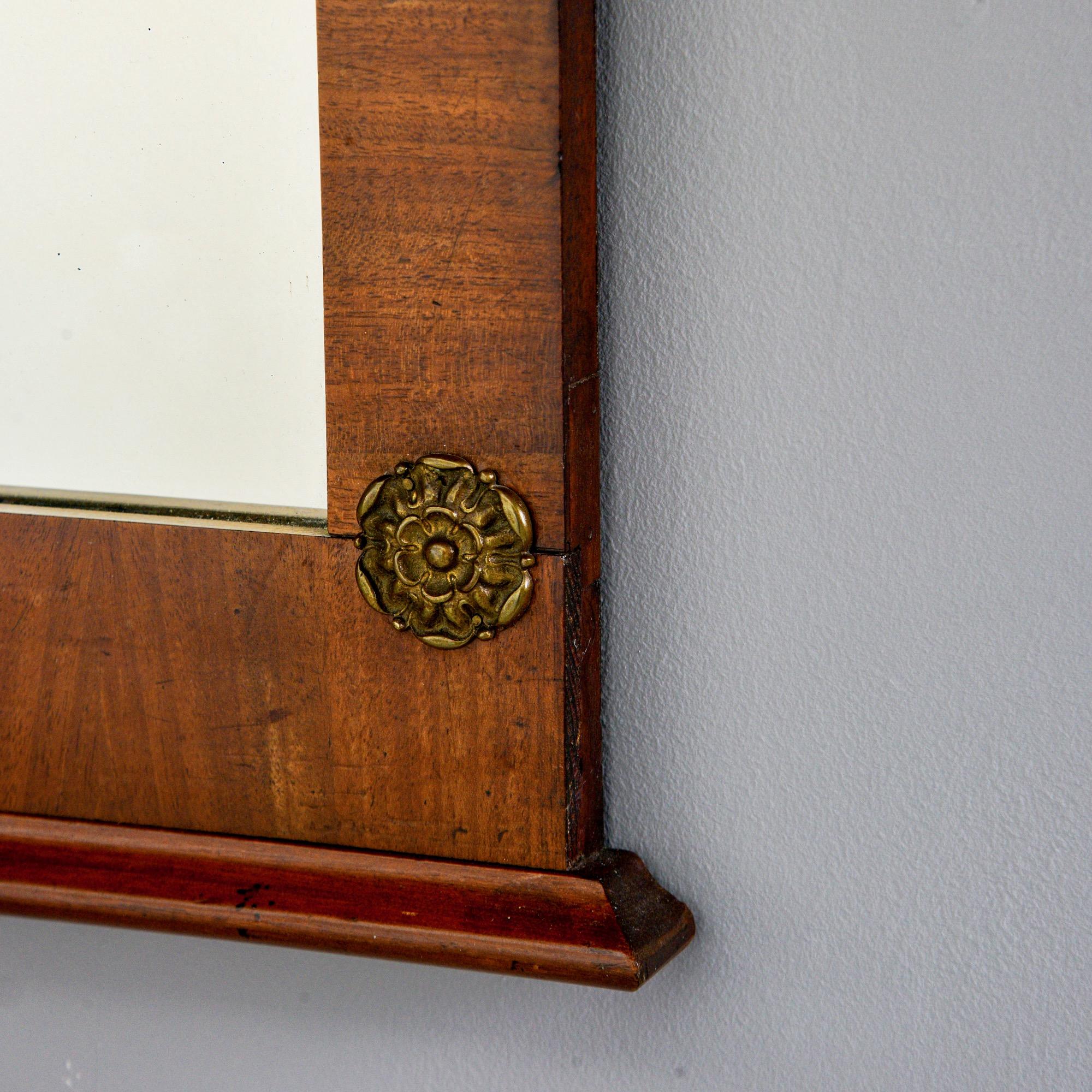 English 19th Century Empire Style Ormolu and Mahogany Mirror For Sale