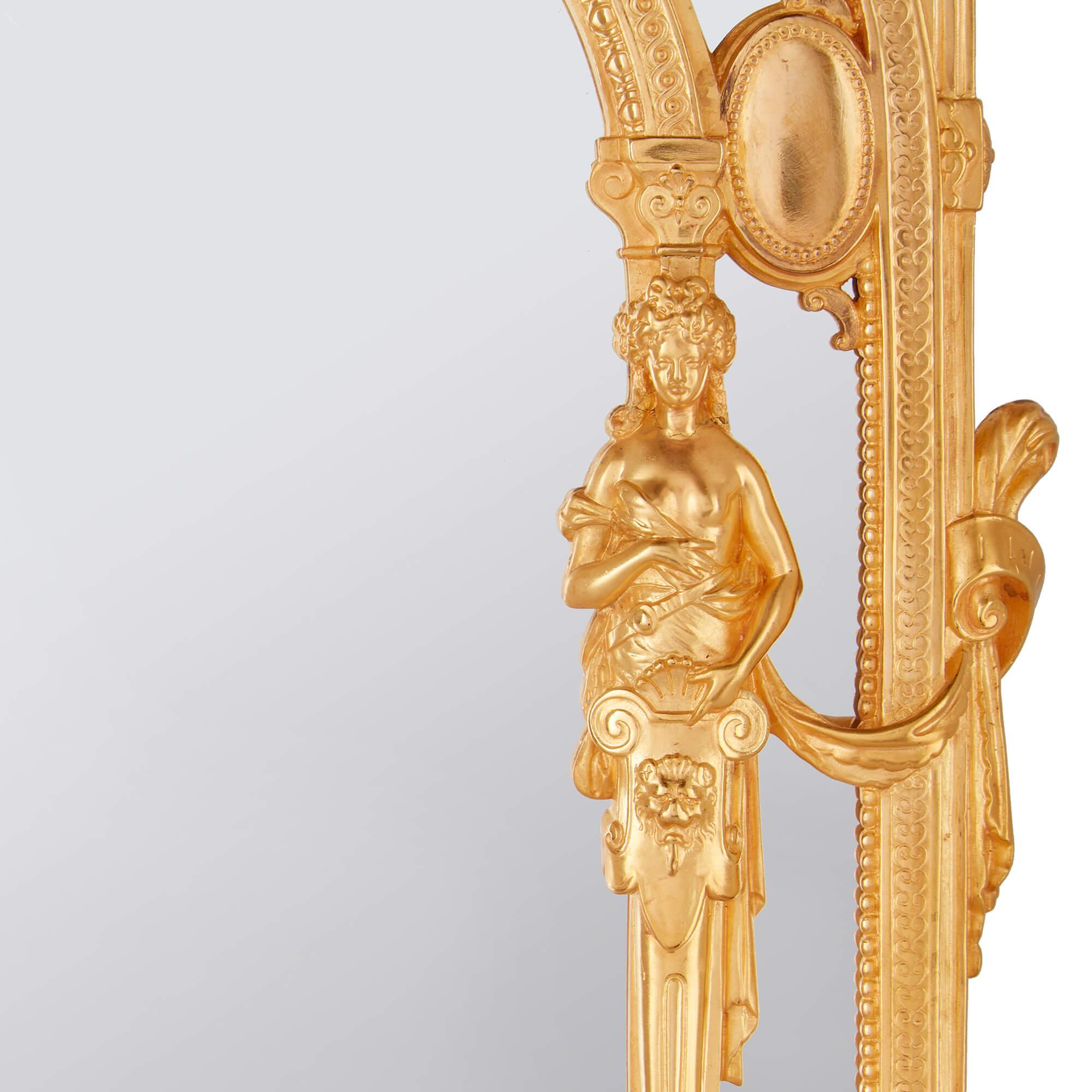 Miroir de table en bronze doré de style Empire du 19e siècle en vente 1