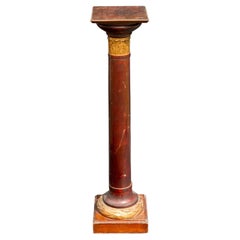 19th Century Empire Style Painted Wood and Gilt Laurel Leaf Pedestal