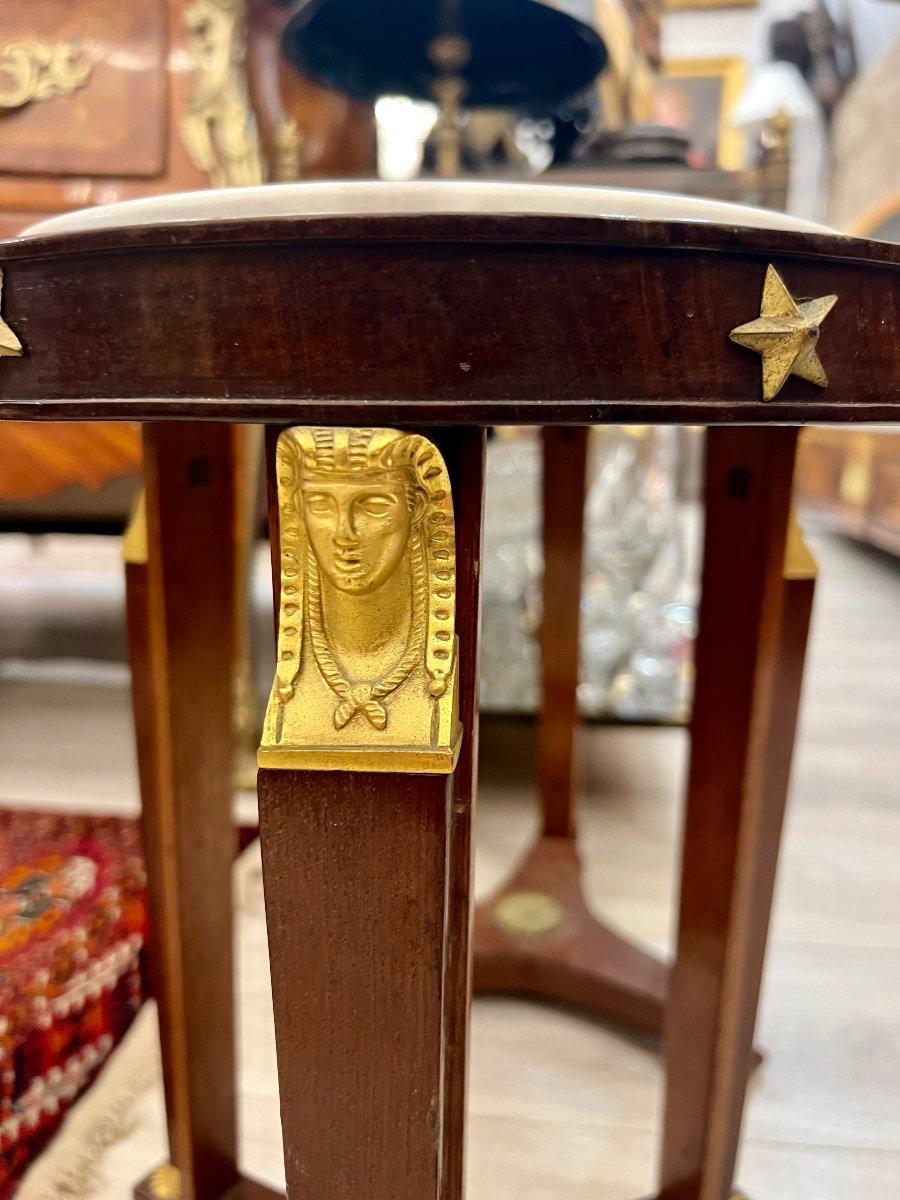 19th Century Empire Style Pair of Mahogany and Gilt Bronze Pedestals In Good Condition For Sale In NICE, FR