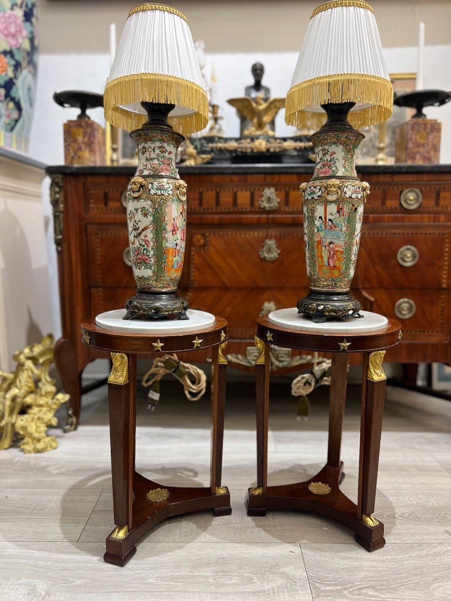 19th Century Empire Style Pair of Mahogany and Gilt Bronze Pedestals 3